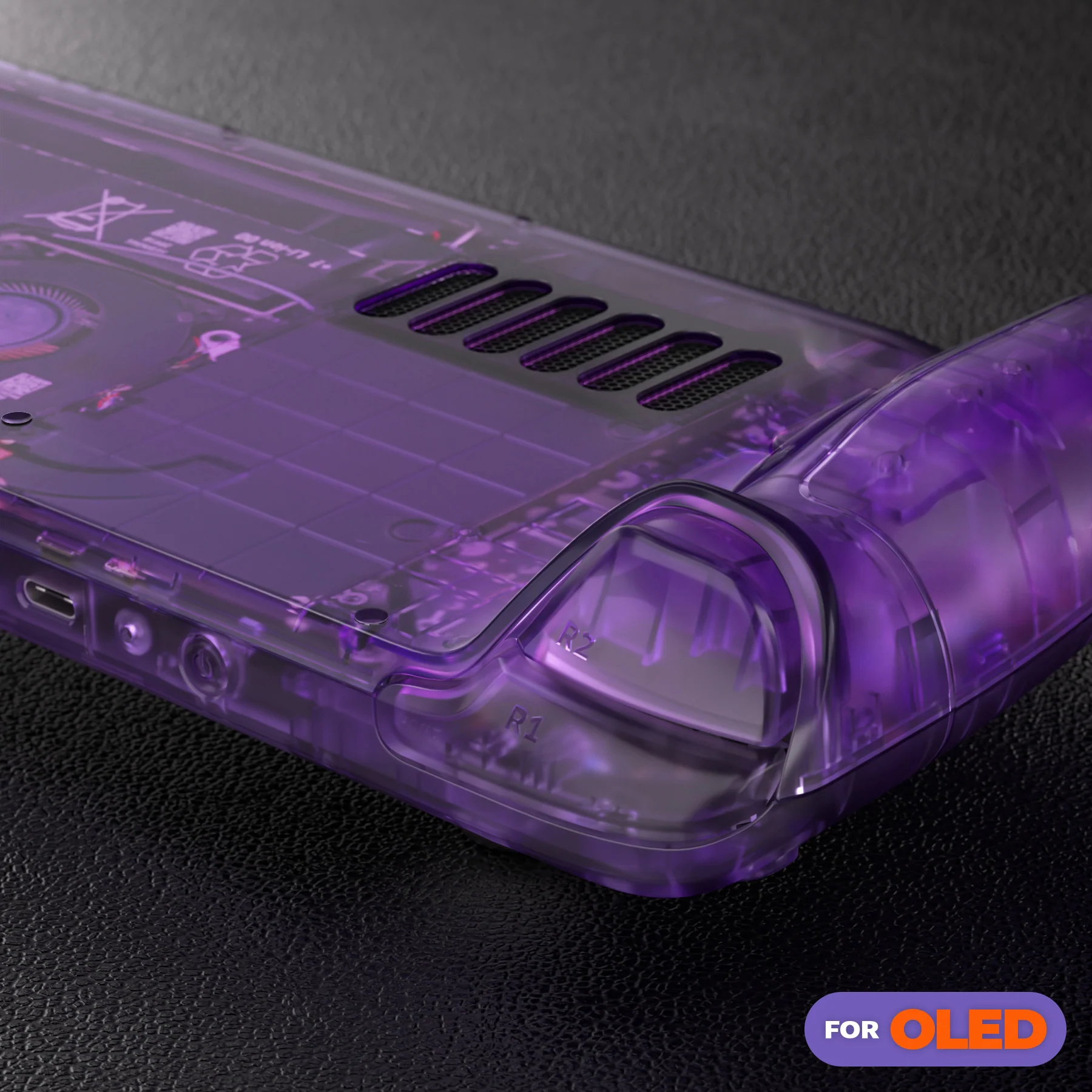 eXtremeRate Replacement Full Set Shell with Buttons for Steam Deck OLED - Clear Atomic Purple - Image 9