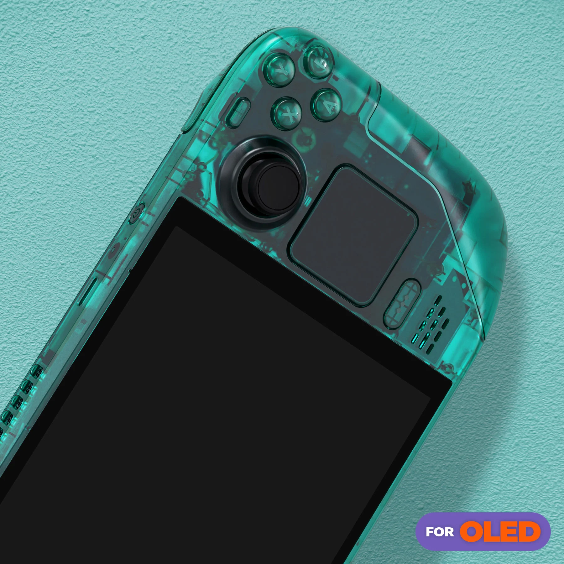 eXtremeRate Replacement Full Set Shell with Buttons for Steam Deck OLED - Clear Emerald Green - Image 10