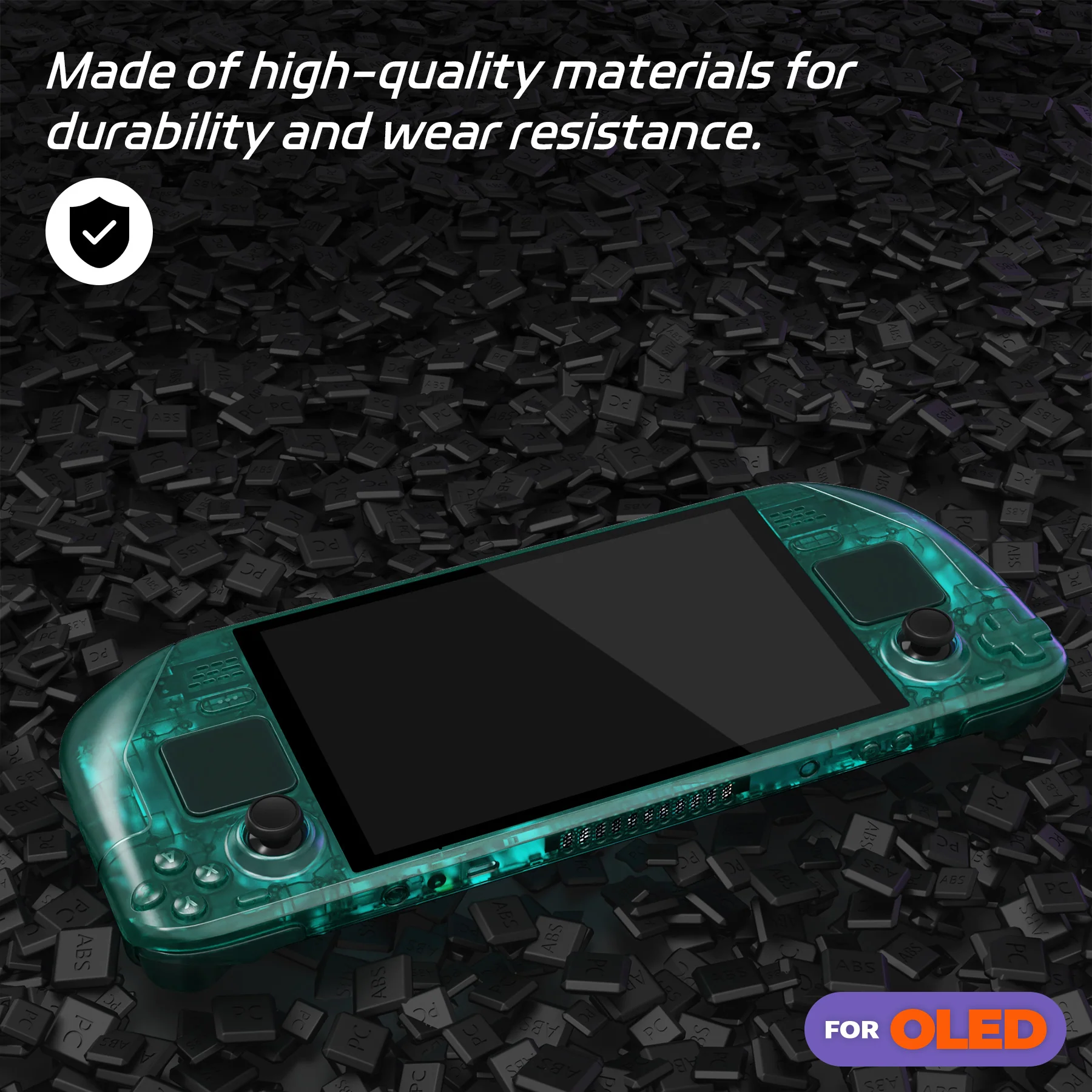 eXtremeRate Replacement Full Set Shell with Buttons for Steam Deck OLED - Clear Emerald Green - Image 7