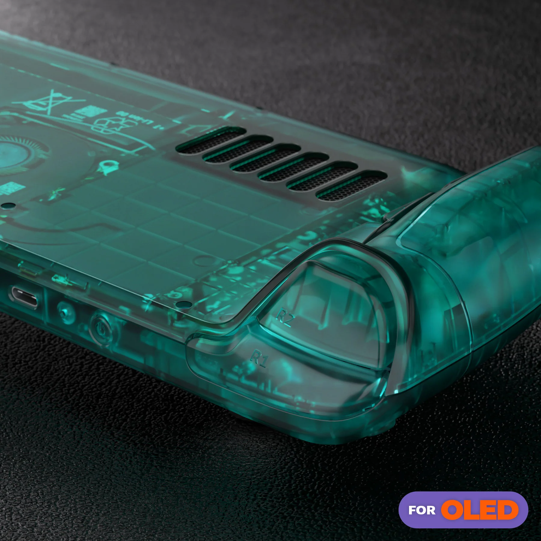 eXtremeRate Replacement Full Set Shell with Buttons for Steam Deck OLED - Clear Emerald Green - Image 9