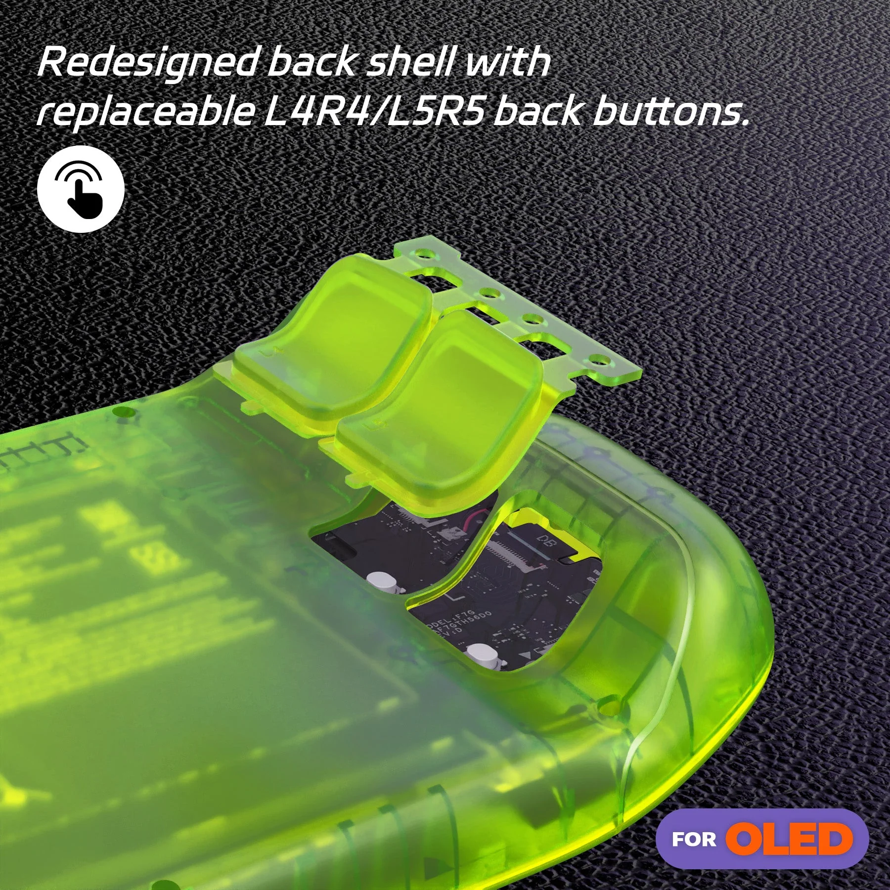 eXtremeRate Replacement Full Set Shell with Buttons for Steam Deck OLED - Clear Lime Green - Image 6