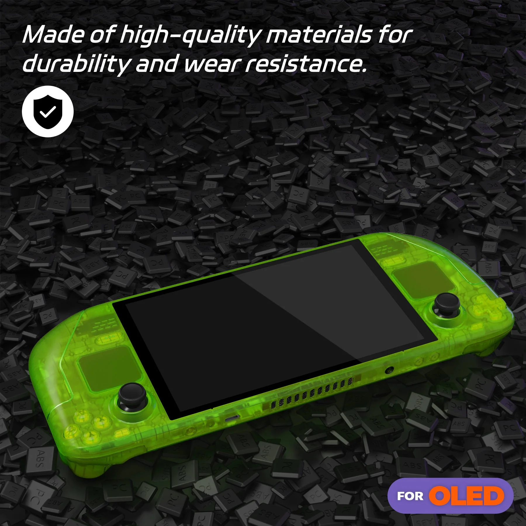 eXtremeRate Replacement Full Set Shell with Buttons for Steam Deck OLED - Clear Lime Green - Image 7
