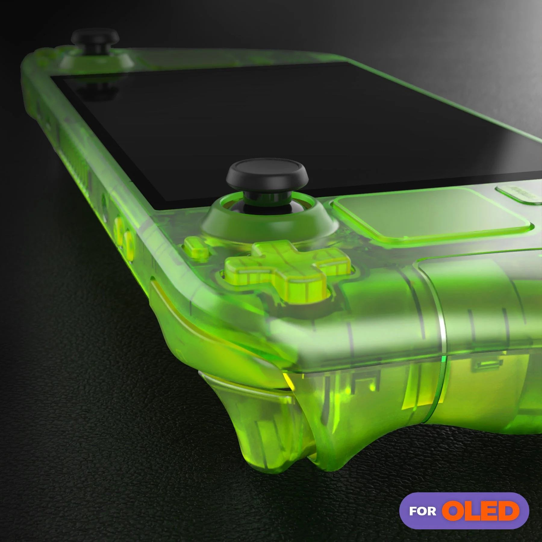 eXtremeRate Replacement Full Set Shell with Buttons for Steam Deck OLED - Clear Lime Green - Image 8