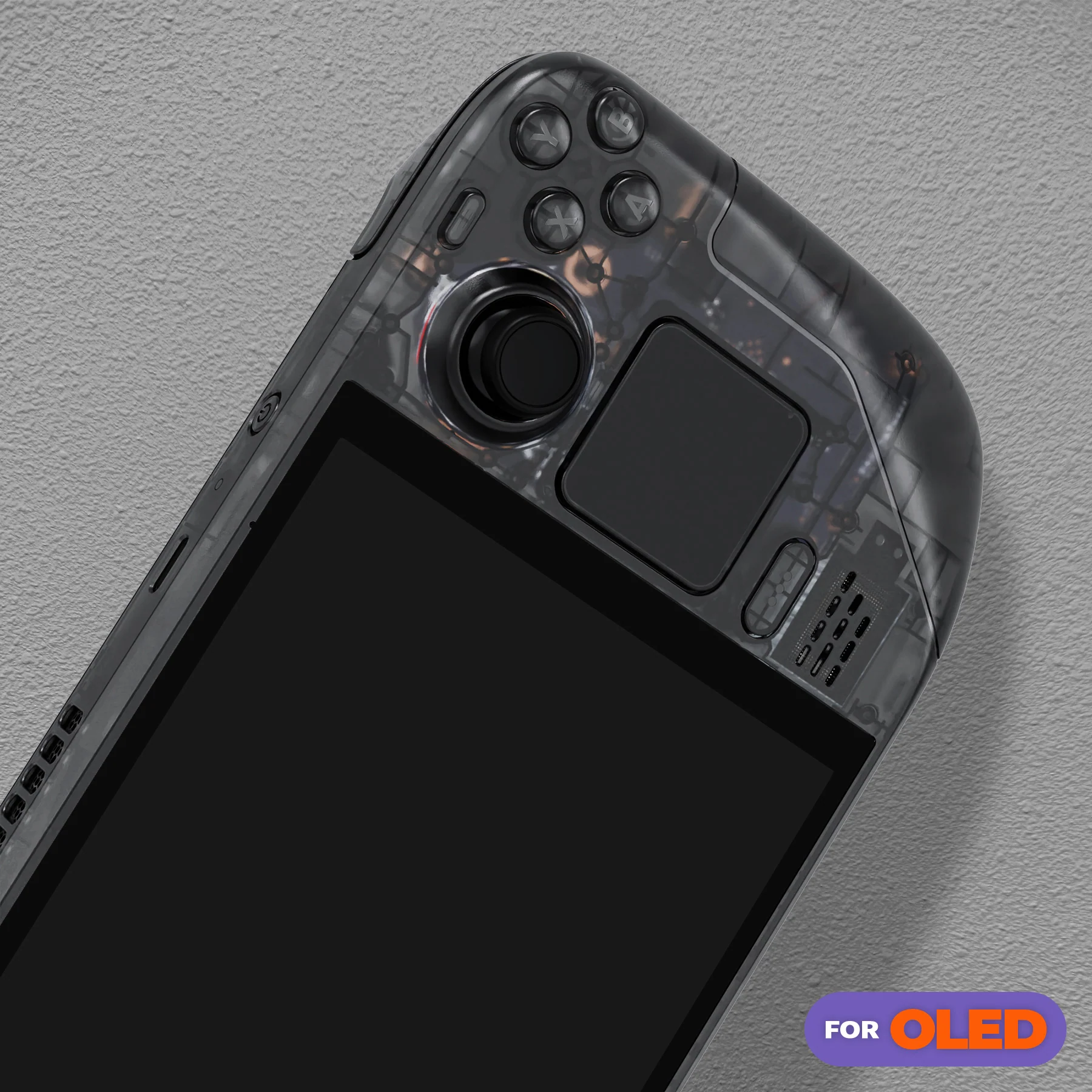 eXtremeRate Replacement Full Set Shell with Buttons for Steam Deck OLED - Clear Slate Black - Image 10