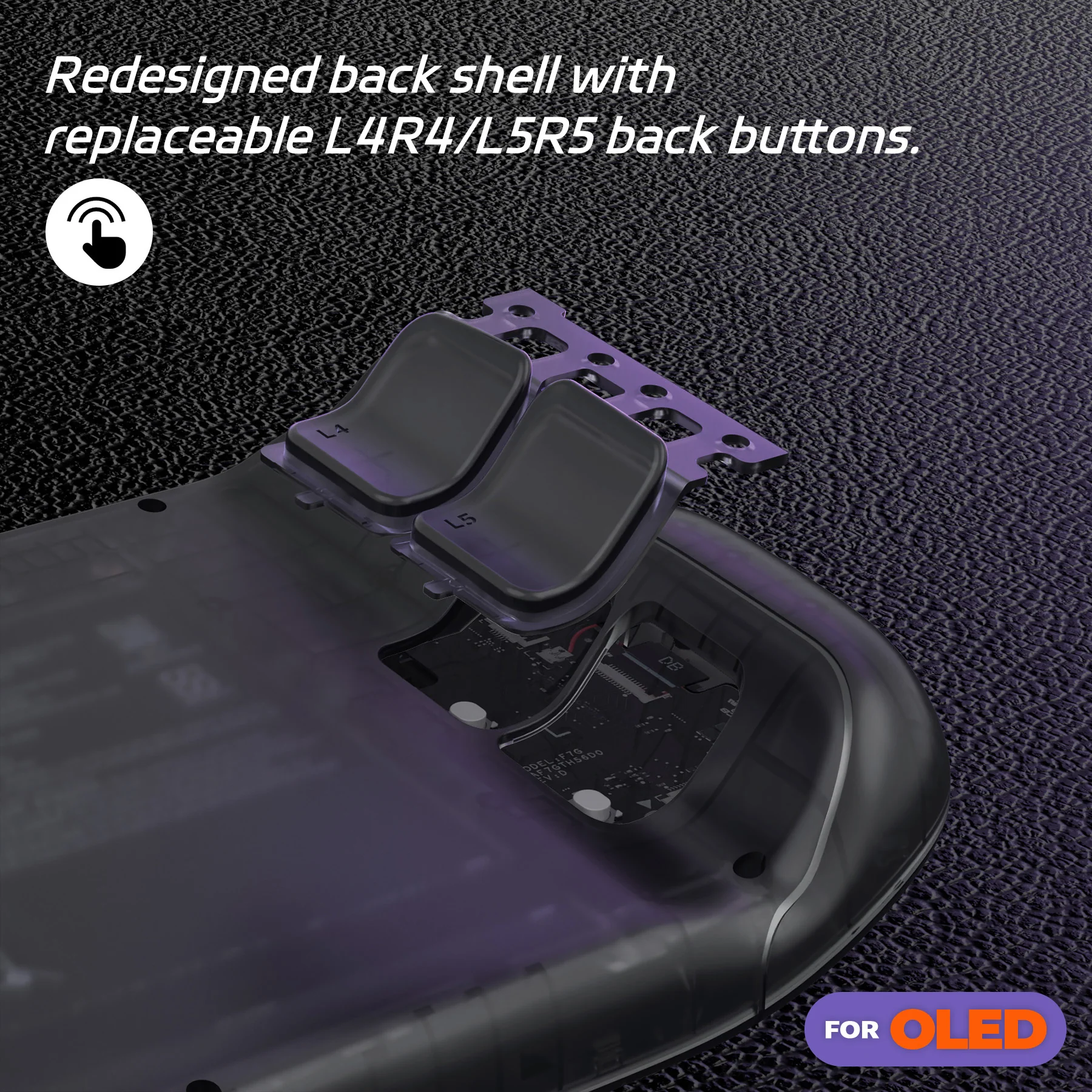 eXtremeRate Replacement Full Set Shell with Buttons for Steam Deck OLED - Clear Slate Black - Image 6