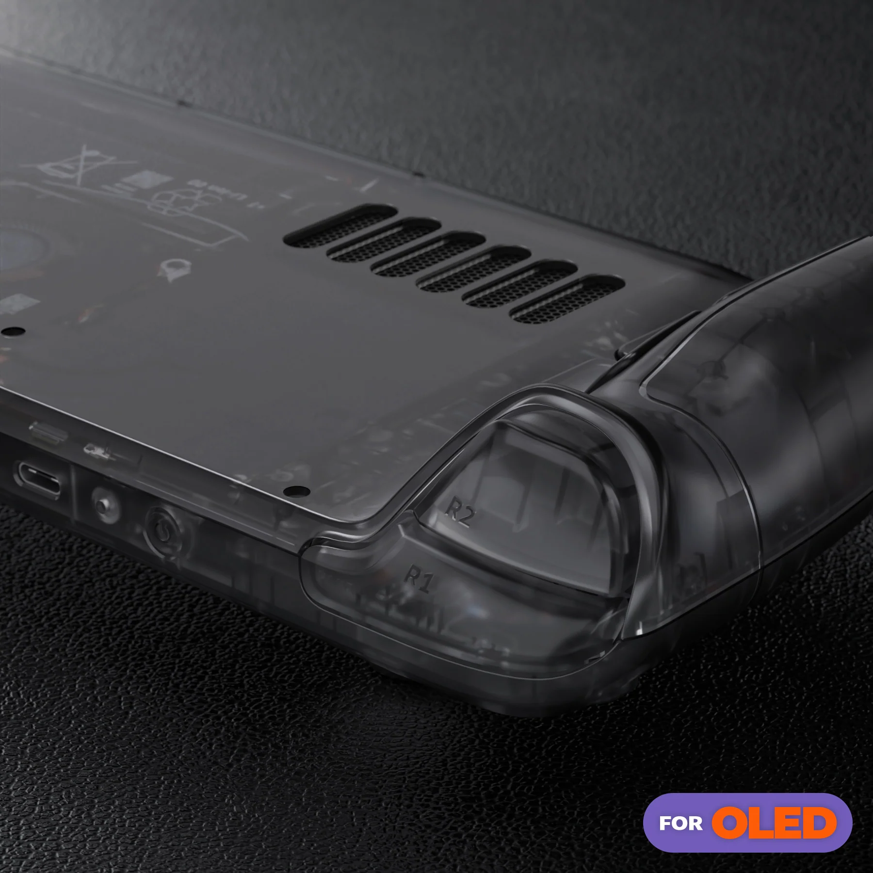 eXtremeRate Replacement Full Set Shell with Buttons for Steam Deck OLED - Clear Slate Black - Image 9