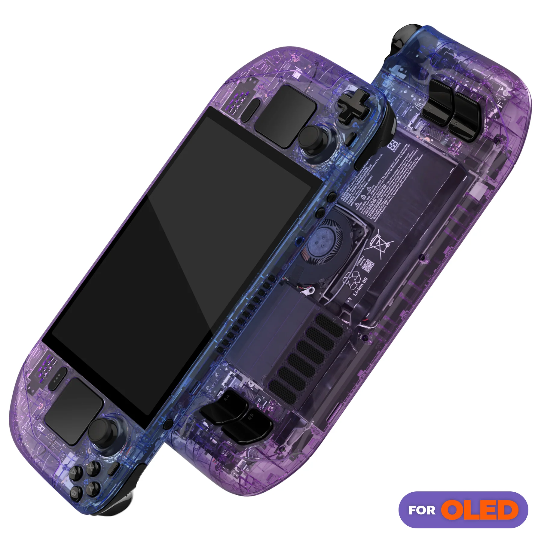 eXtremeRate Replacement Full Set Shell with Buttons for Steam Deck OLED - Gradient Translucent Bluebell - Image 3