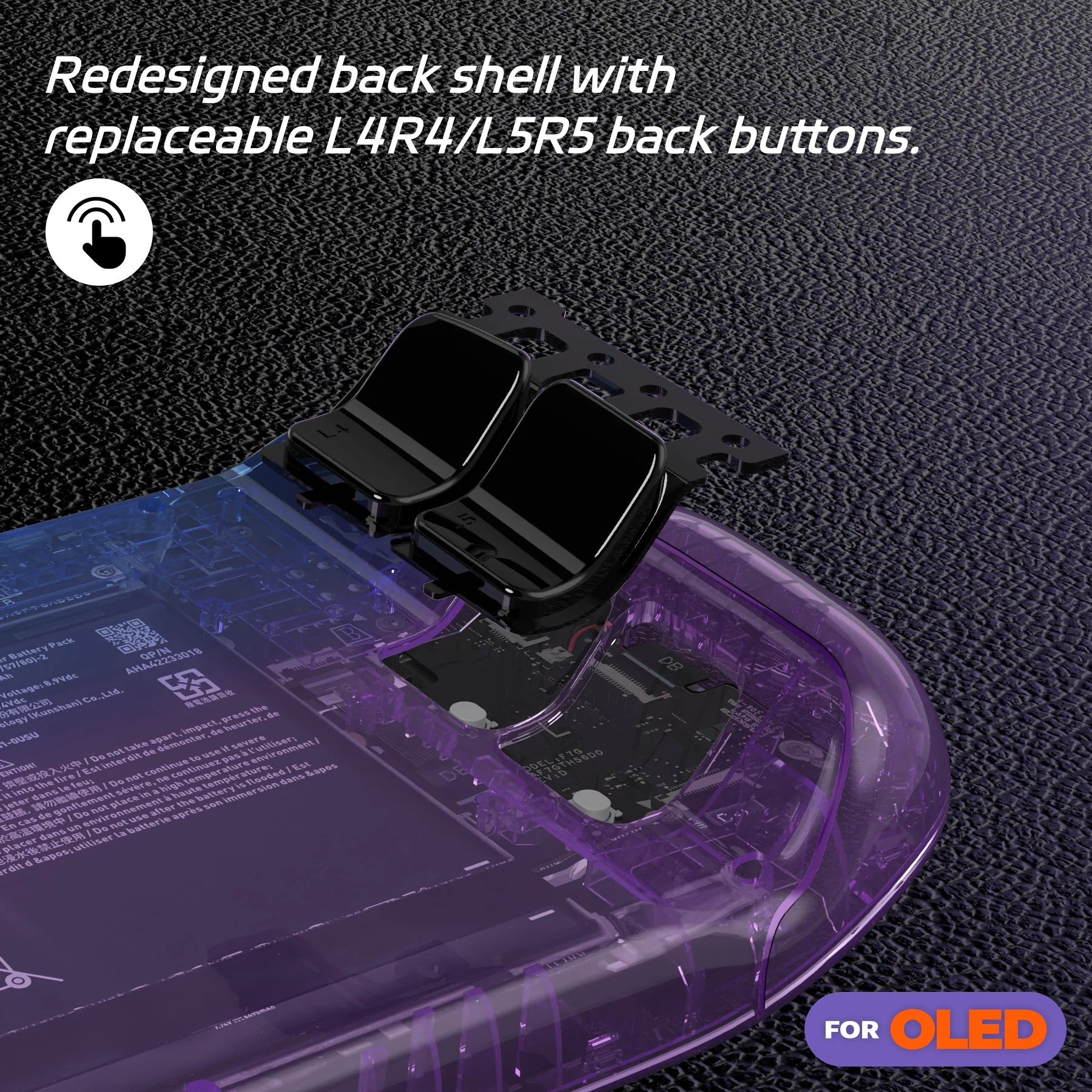 eXtremeRate Replacement Full Set Shell with Buttons for Steam Deck OLED - Gradient Translucent Bluebell - Image 6