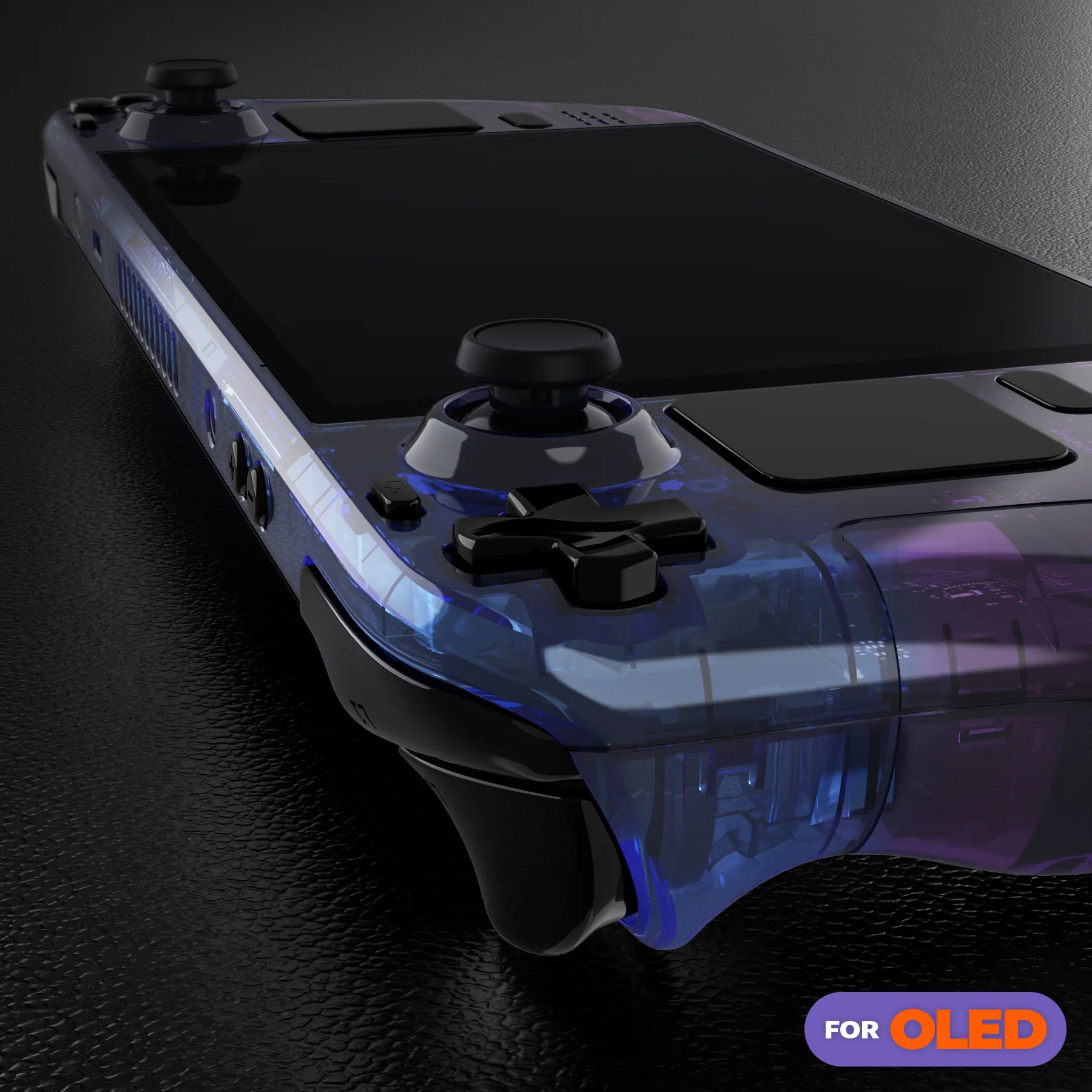 eXtremeRate Replacement Full Set Shell with Buttons for Steam Deck OLED - Gradient Translucent Bluebell - Image 8