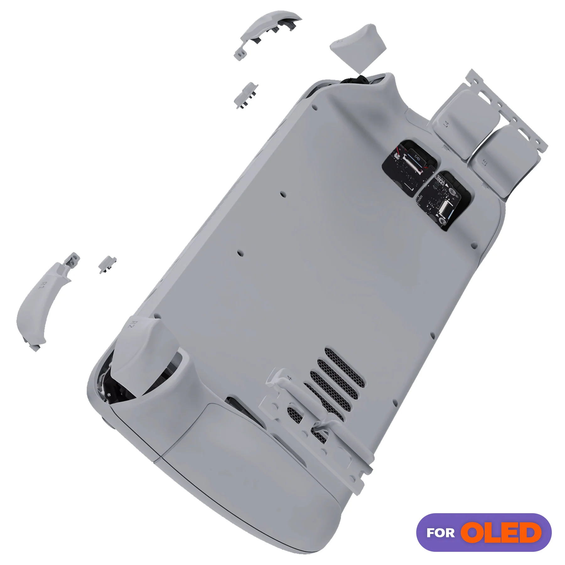 eXtremeRate Replacement Full Set Shell with Buttons for Steam Deck OLED - New Hope Gray - Image 4