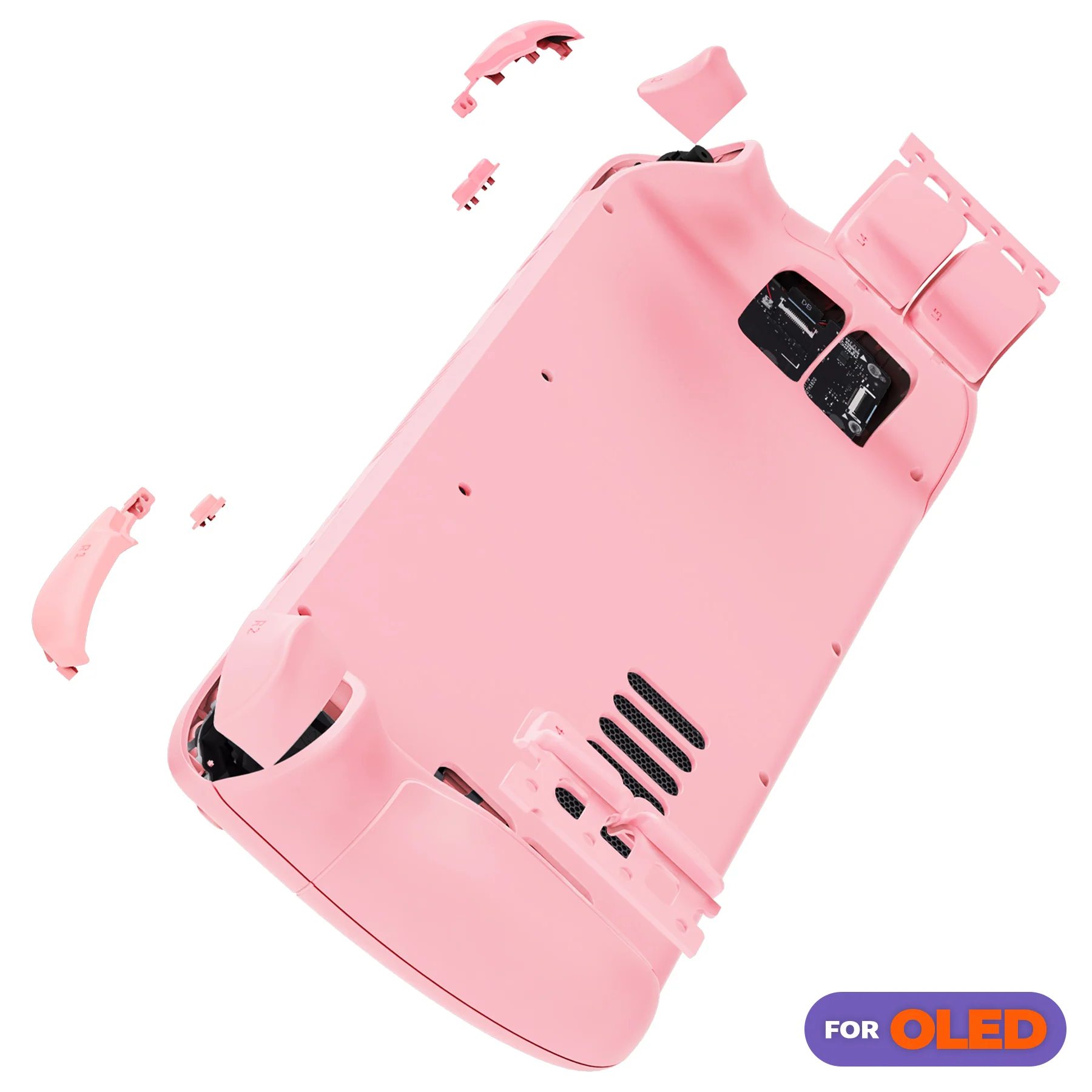 eXtremeRate Replacement Full Set Shell with Buttons for Steam Deck OLED - Pale Red - Image 4