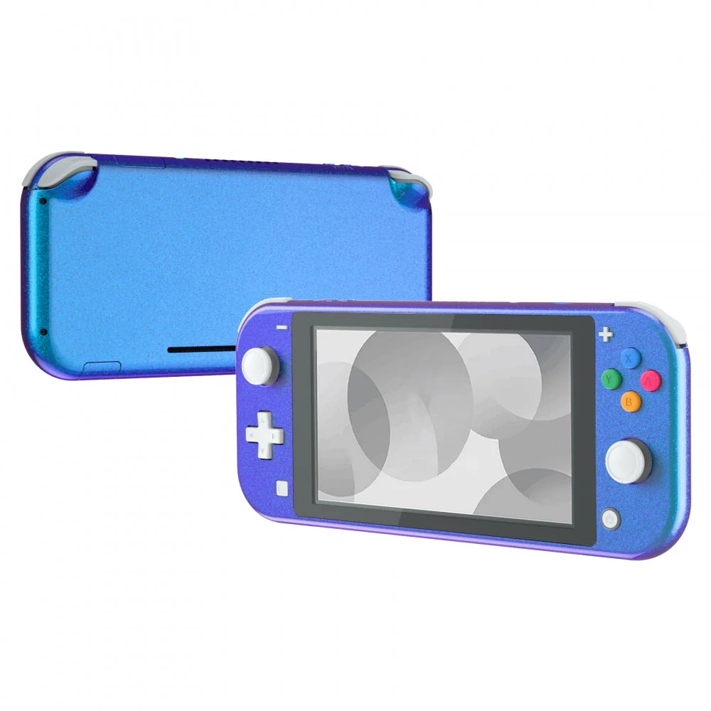 eXtremeRate Replacement Full Set Shells with ABXY Buttons & Screen Protector for Nintendo Switch Lite - Chameleon Purple Blue - Image 4