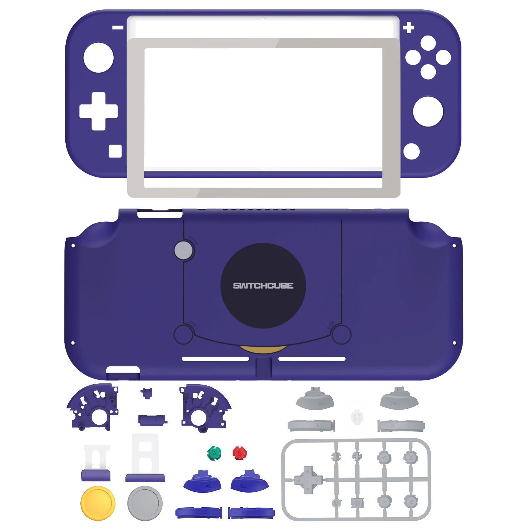eXtremeRate Replacement Full Set Shells with ABXY Buttons & Screen Protector for Nintendo Switch Lite - Classic SwitchCube Style - Image 2