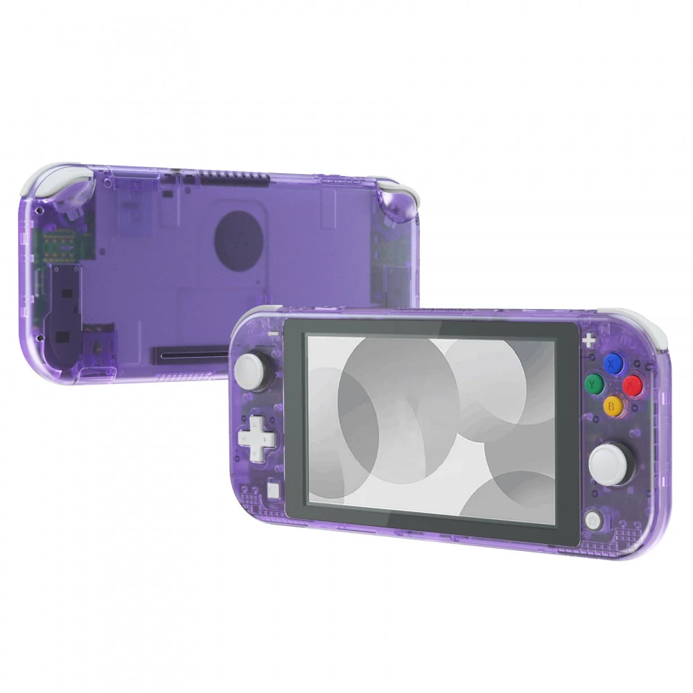 eXtremeRate Replacement Full Set Shells with ABXY Buttons & Screen Protector for Nintendo Switch Lite - Clear Atomic Purple - Image 4