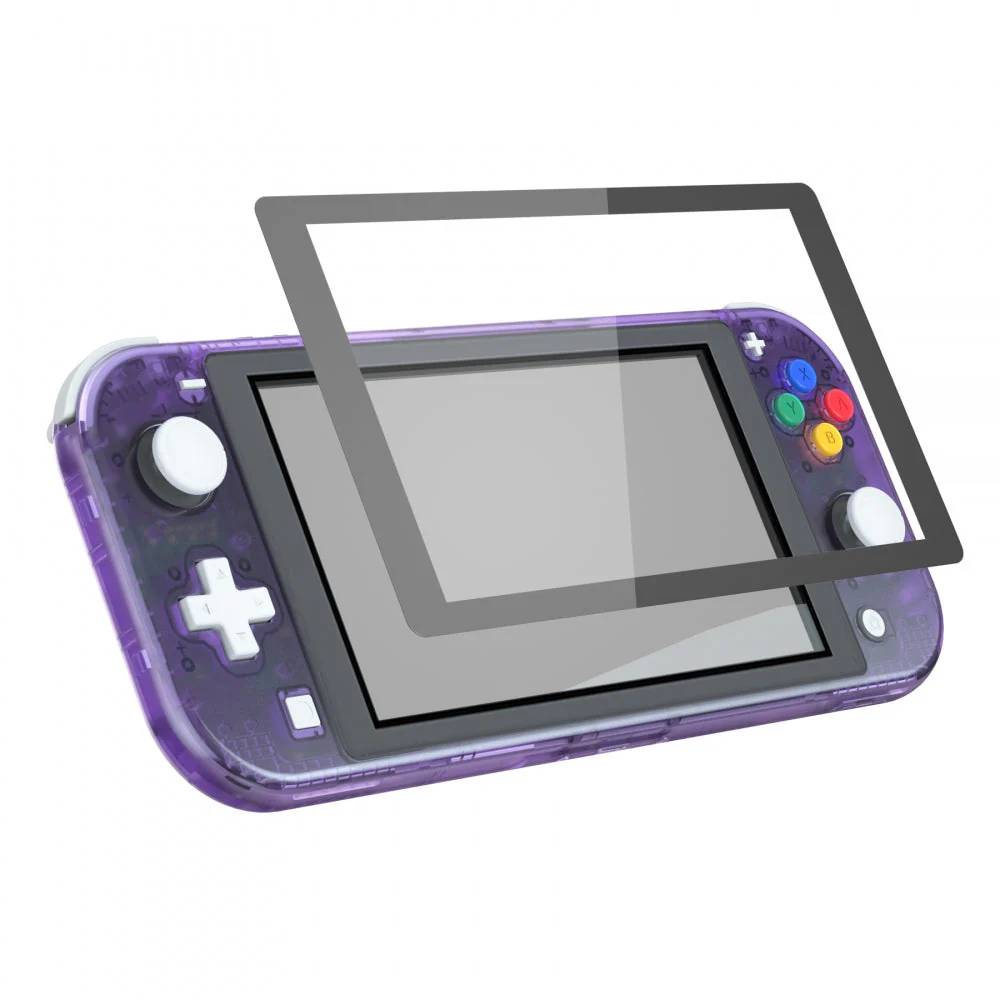 eXtremeRate Replacement Full Set Shells with ABXY Buttons & Screen Protector for Nintendo Switch Lite - Clear Atomic Purple - Image 5