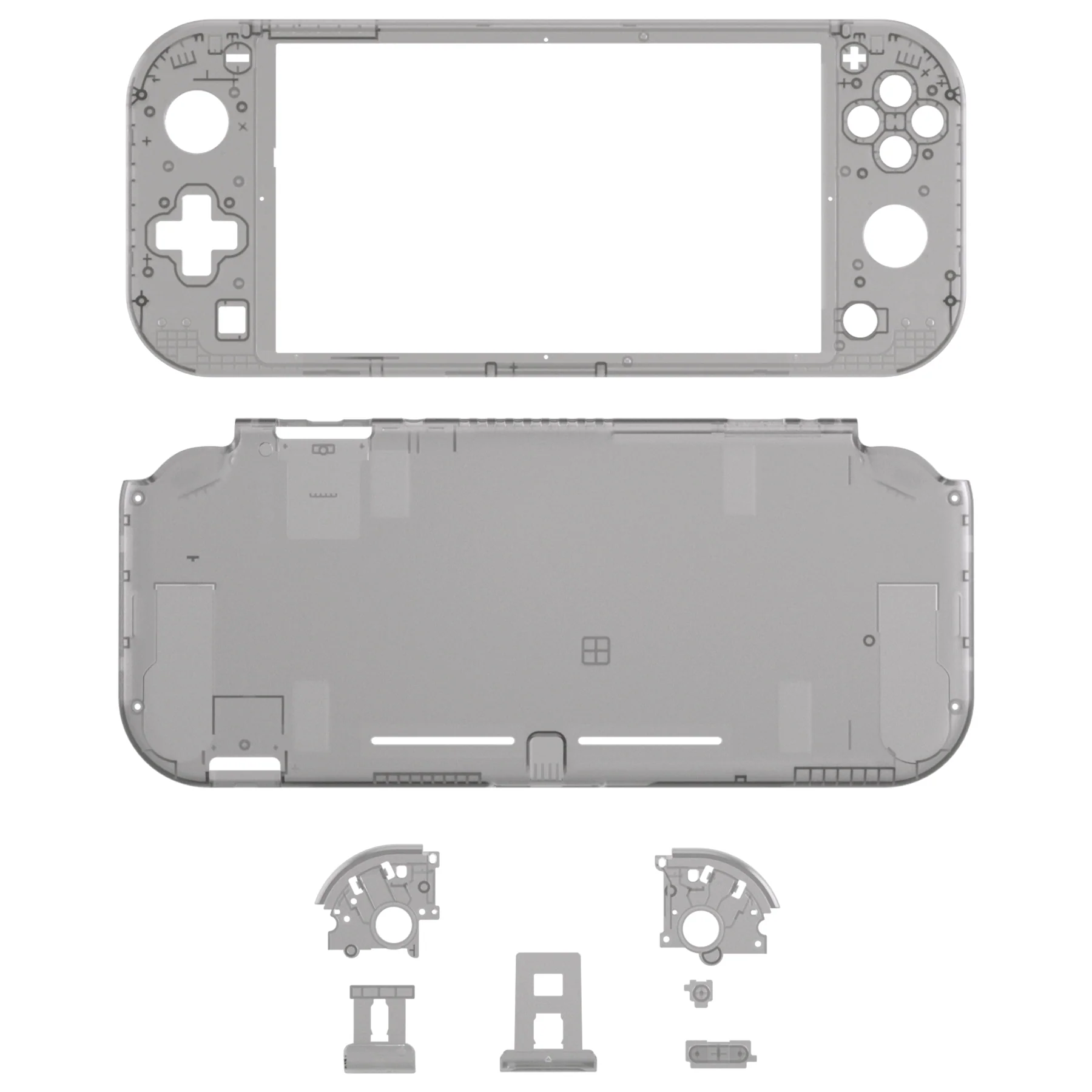 eXtremeRate Replacement Full Set Shells with ABXY Buttons & Screen Protector for Nintendo Switch Lite - Clear Black - Image 2
