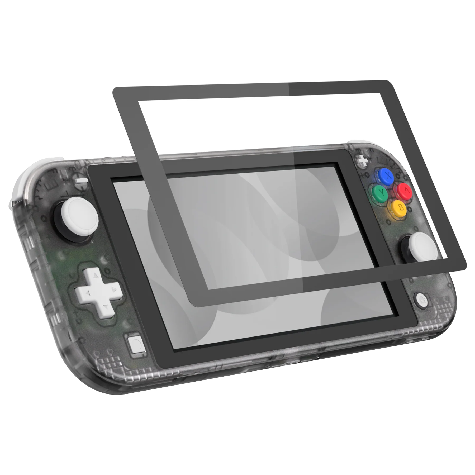 eXtremeRate Replacement Full Set Shells with ABXY Buttons & Screen Protector for Nintendo Switch Lite - Clear Black - Image 5