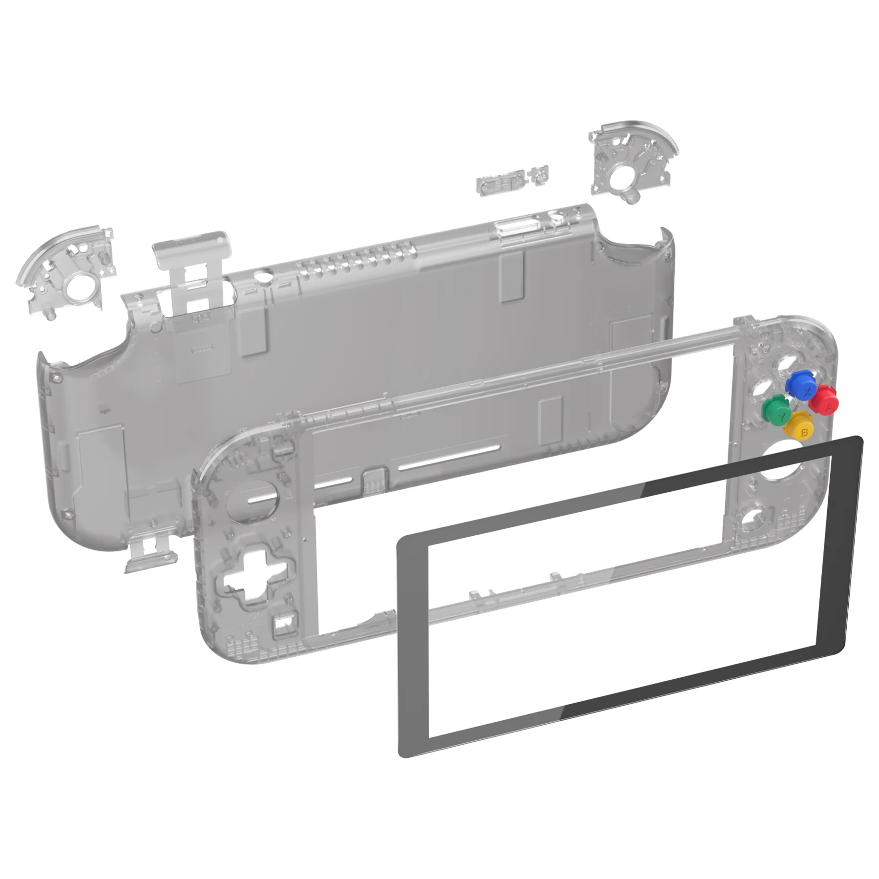 eXtremeRate Replacement Full Set Shells with ABXY Buttons & Screen Protector for Nintendo Switch Lite - Clear Black - Image 8