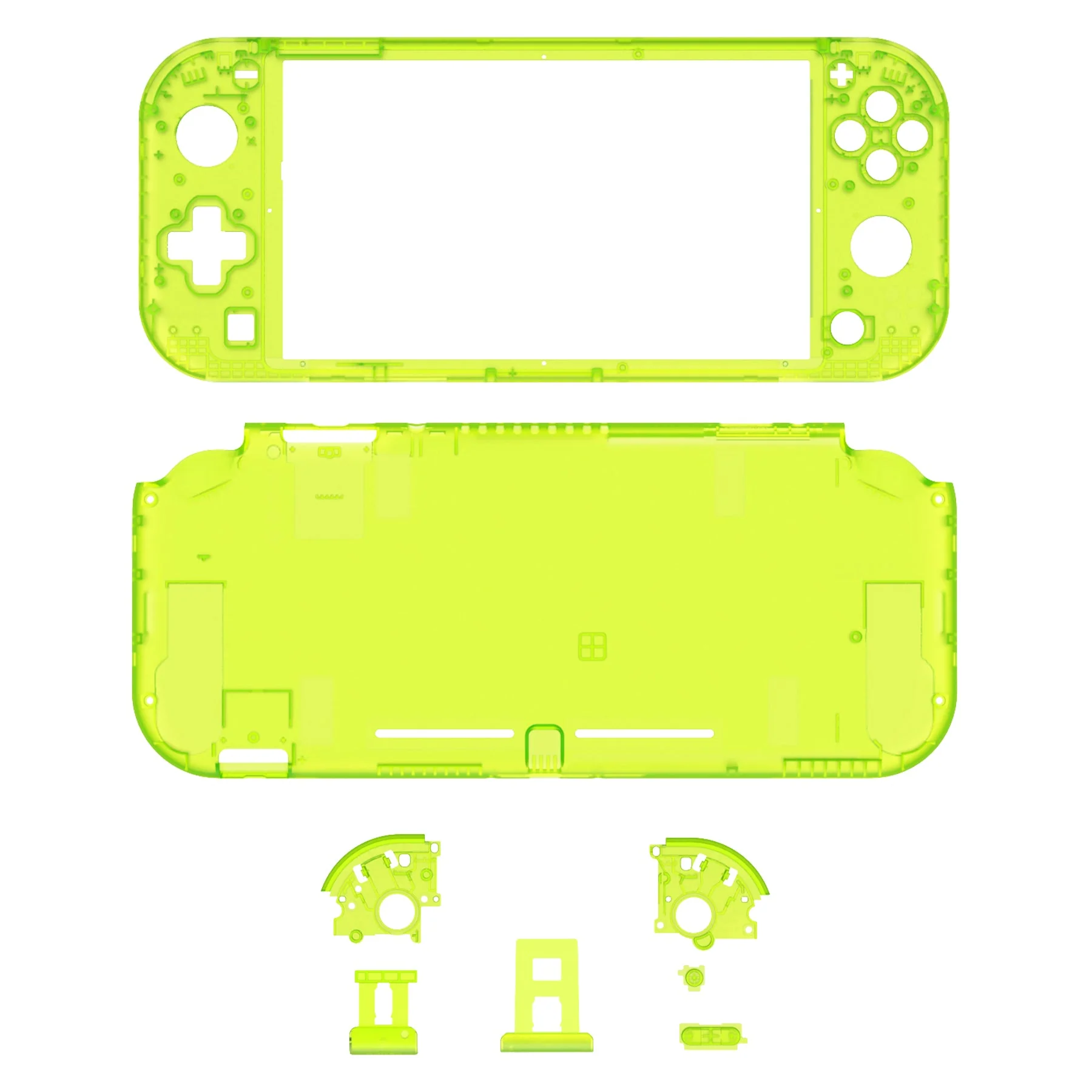 eXtremeRate Replacement Full Set Shells with ABXY Buttons & Screen Protector for Nintendo Switch Lite - Clear Lime Green - Image 2