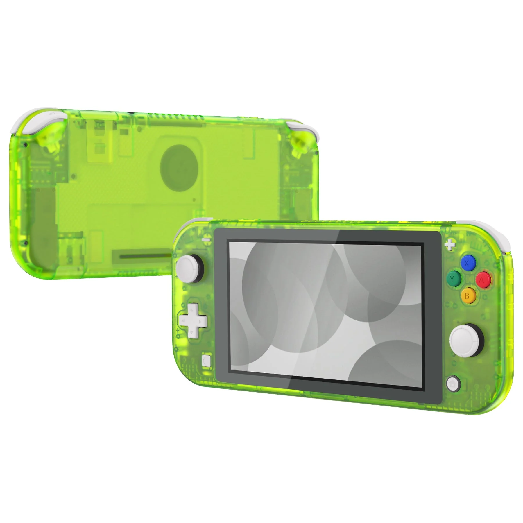 eXtremeRate Replacement Full Set Shells with ABXY Buttons & Screen Protector for Nintendo Switch Lite - Clear Lime Green - Image 4