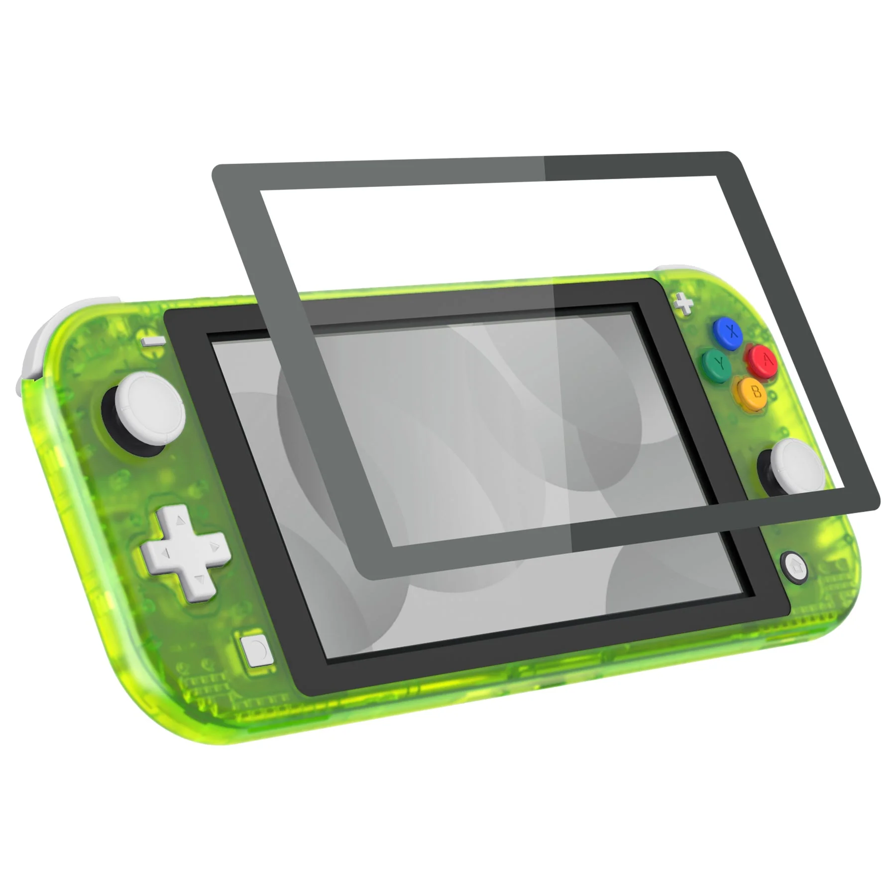eXtremeRate Replacement Full Set Shells with ABXY Buttons & Screen Protector for Nintendo Switch Lite - Clear Lime Green - Image 5