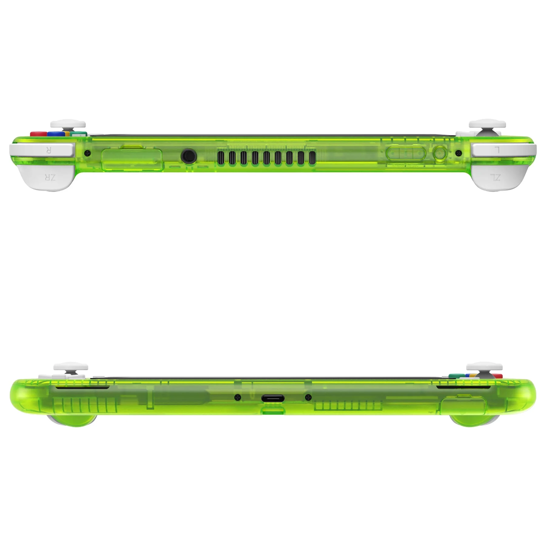 eXtremeRate Replacement Full Set Shells with ABXY Buttons & Screen Protector for Nintendo Switch Lite - Clear Lime Green - Image 7