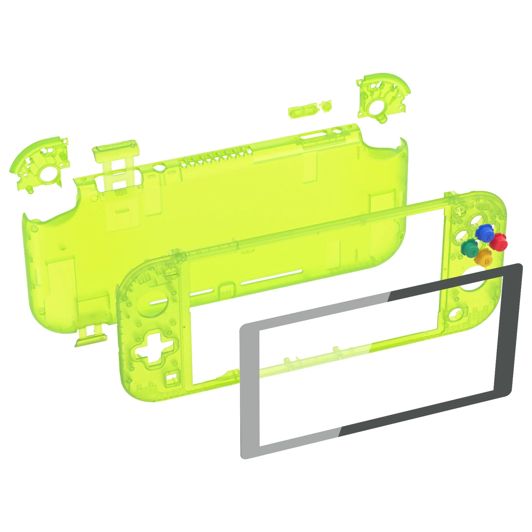 eXtremeRate Replacement Full Set Shells with ABXY Buttons & Screen Protector for Nintendo Switch Lite - Clear Lime Green - Image 8