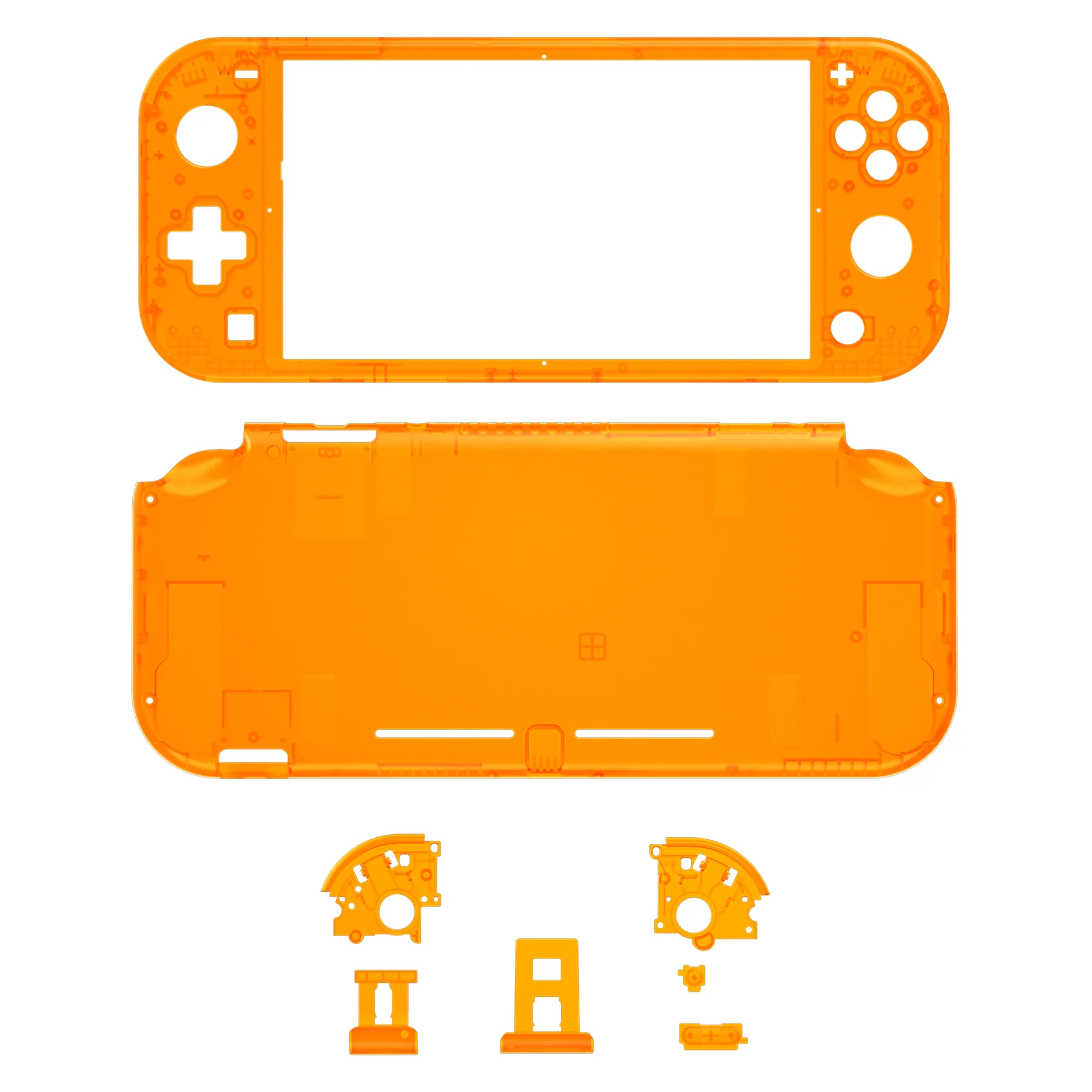 eXtremeRate Replacement Full Set Shells with ABXY Buttons & Screen Protector for Nintendo Switch Lite - Clear Orange - Image 2