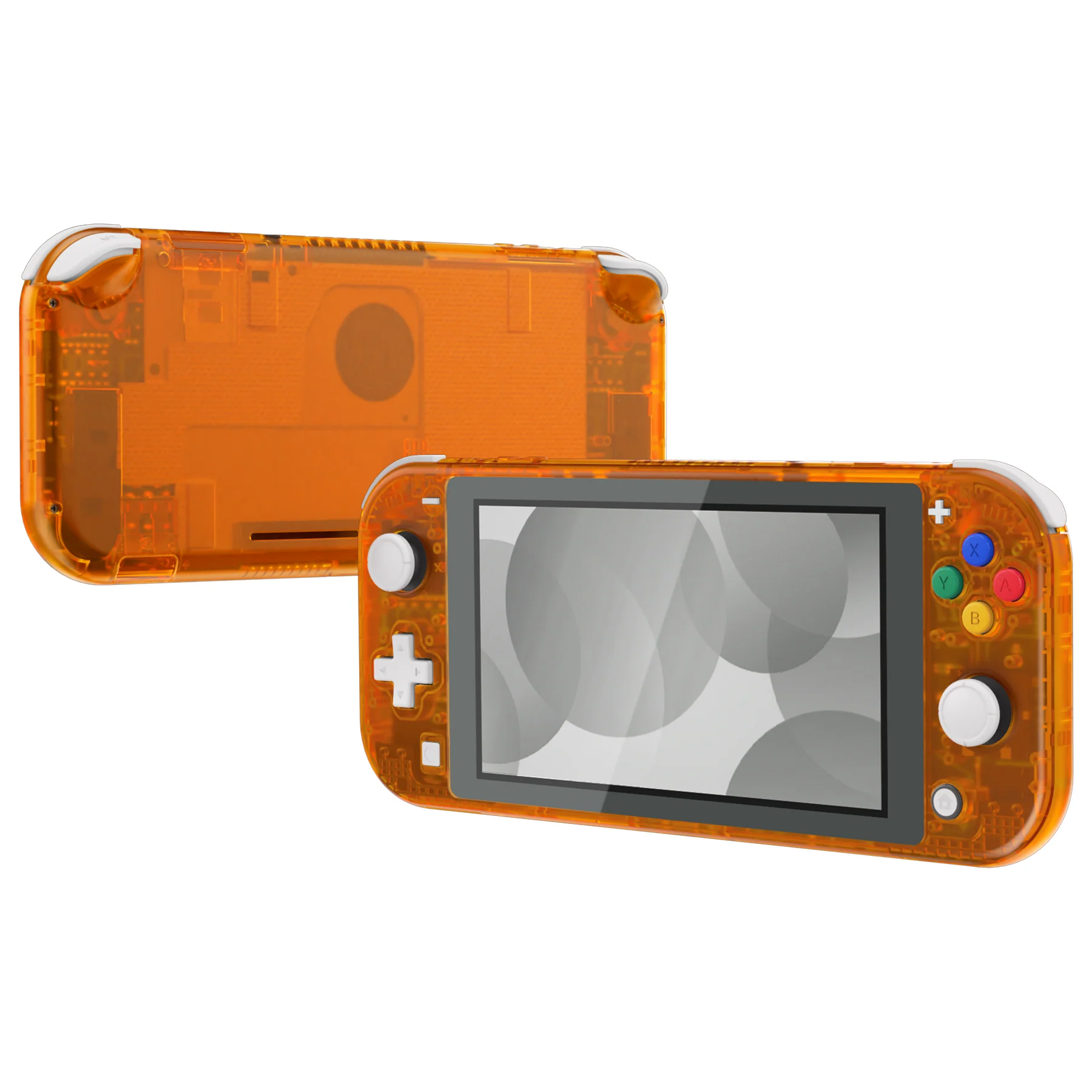 eXtremeRate Replacement Full Set Shells with ABXY Buttons & Screen Protector for Nintendo Switch Lite - Clear Orange - Image 4