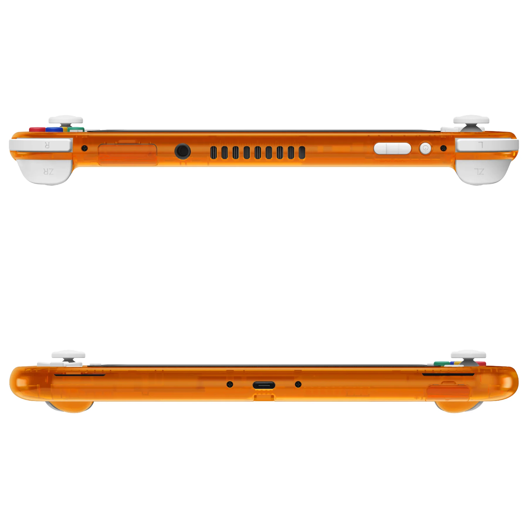 eXtremeRate Replacement Full Set Shells with ABXY Buttons & Screen Protector for Nintendo Switch Lite - Clear Orange - Image 7