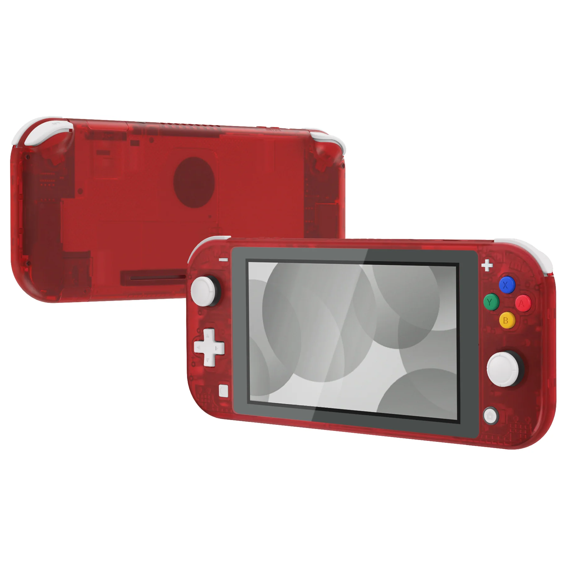 eXtremeRate Replacement Full Set Shells with ABXY Buttons & Screen Protector for Nintendo Switch Lite - Clear Red - Image 4