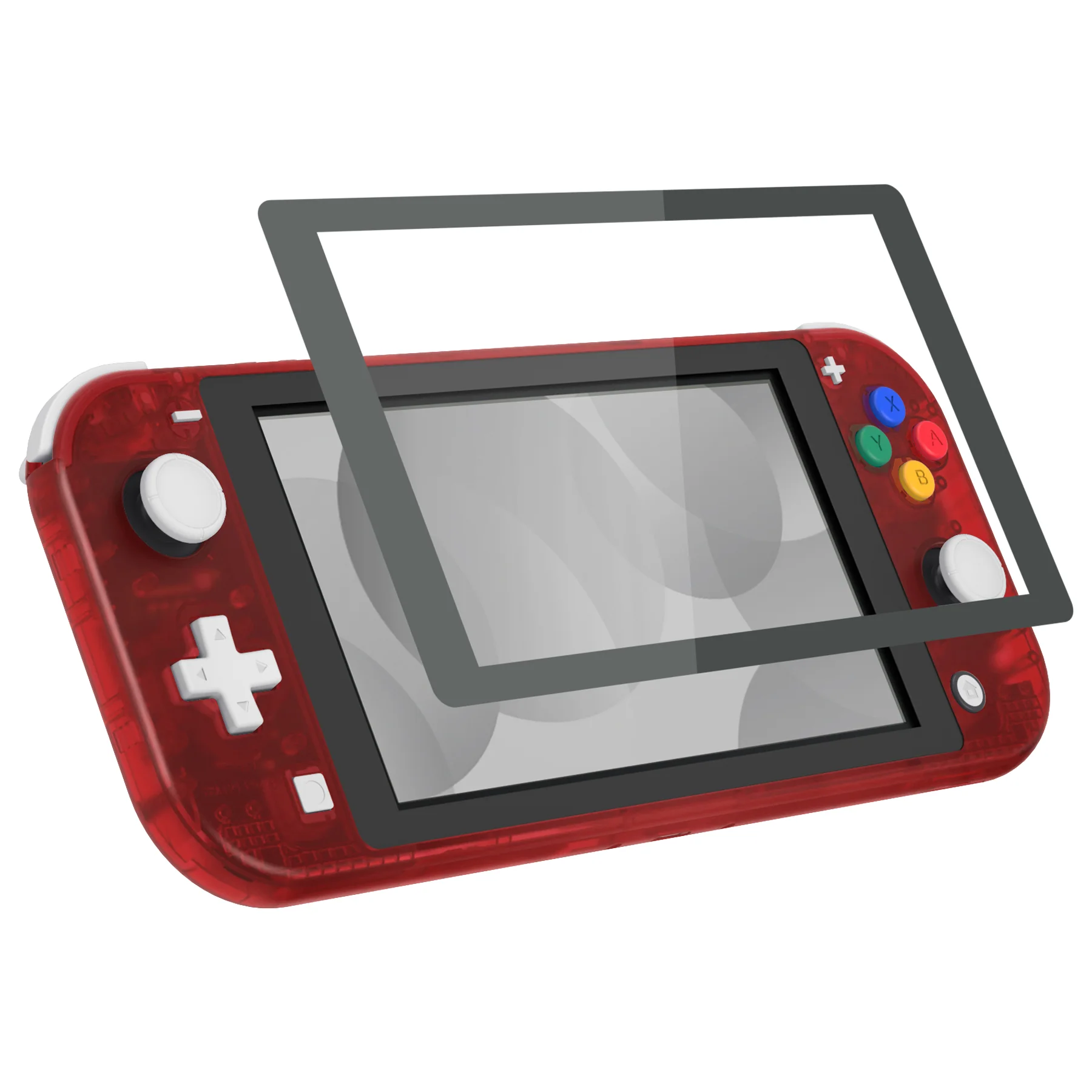 eXtremeRate Replacement Full Set Shells with ABXY Buttons & Screen Protector for Nintendo Switch Lite - Clear Red - Image 5