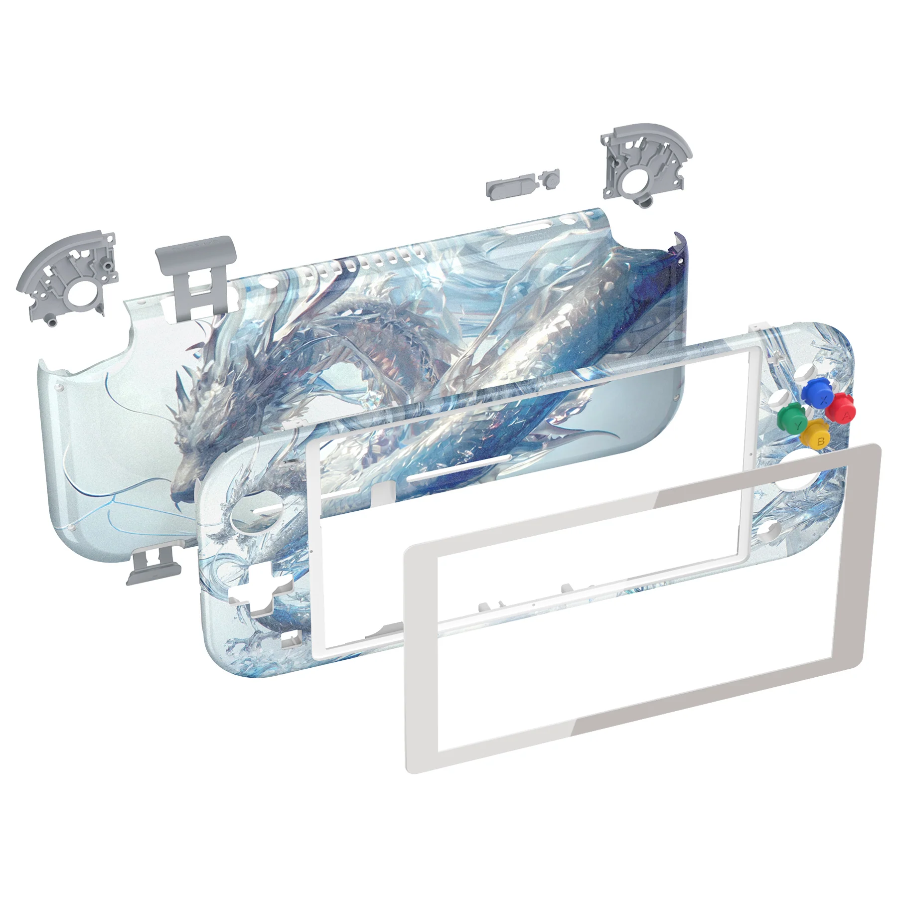 eXtremeRate Replacement Full Set Shells with ABXY Buttons & Screen Protector for Nintendo Switch Lite - Crystal Dragon - Image 8