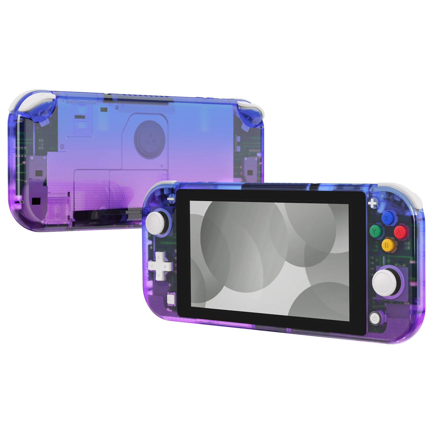 eXtremeRate Replacement Full Set Shells with ABXY Buttons & Screen Protector for Nintendo Switch Lite - Gradient Translucent Bluebell - Image 4