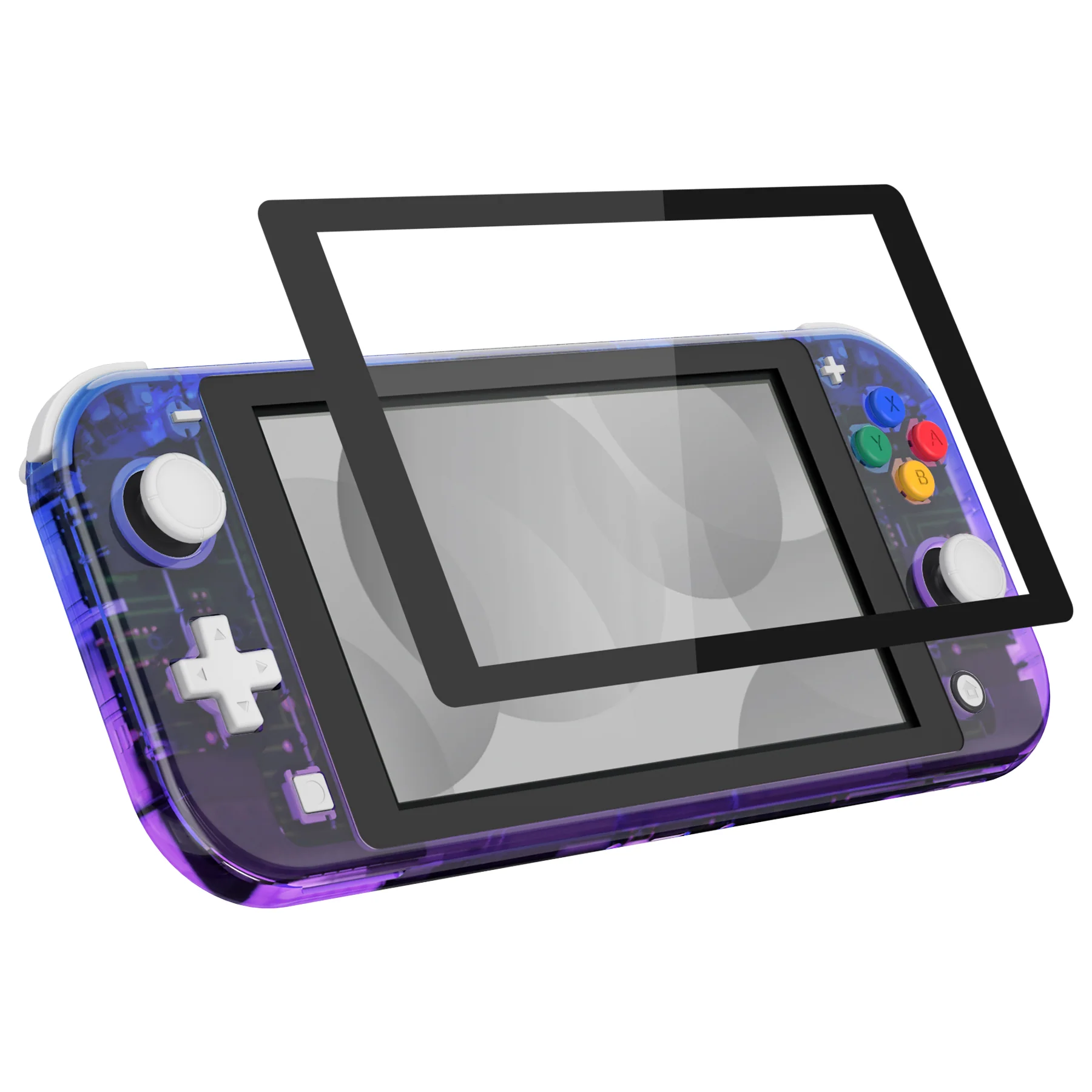 eXtremeRate Replacement Full Set Shells with ABXY Buttons & Screen Protector for Nintendo Switch Lite - Gradient Translucent Bluebell - Image 5