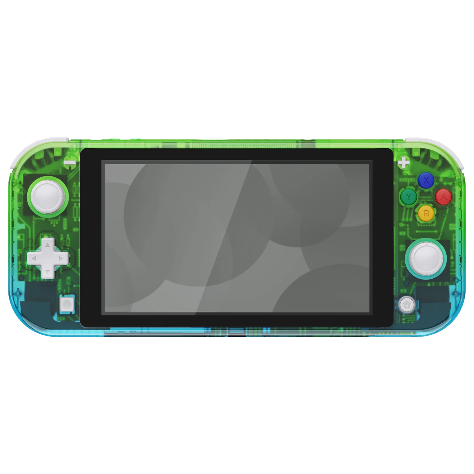 eXtremeRate Replacement Full Set Shells with ABXY Buttons & Screen Protector for Nintendo Switch Lite - Gradient Translucent Green Blue - Image 3