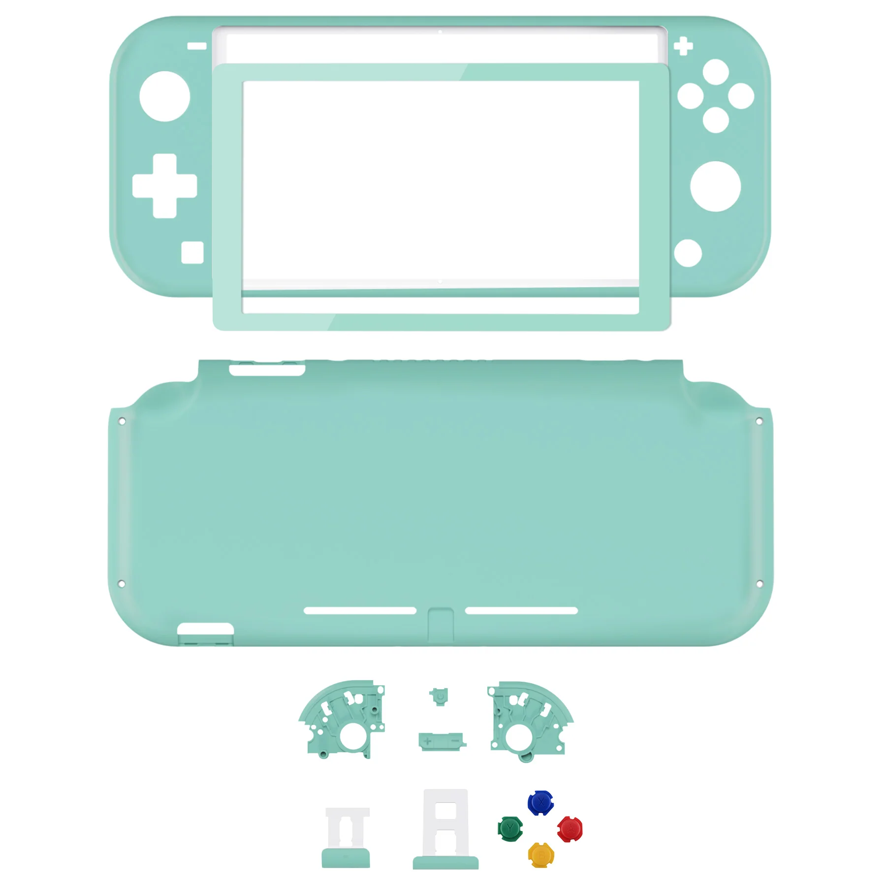 eXtremeRate Replacement Full Set Shells with ABXY Buttons & Screen Protector for Nintendo Switch Lite - Misty Green - Image 2