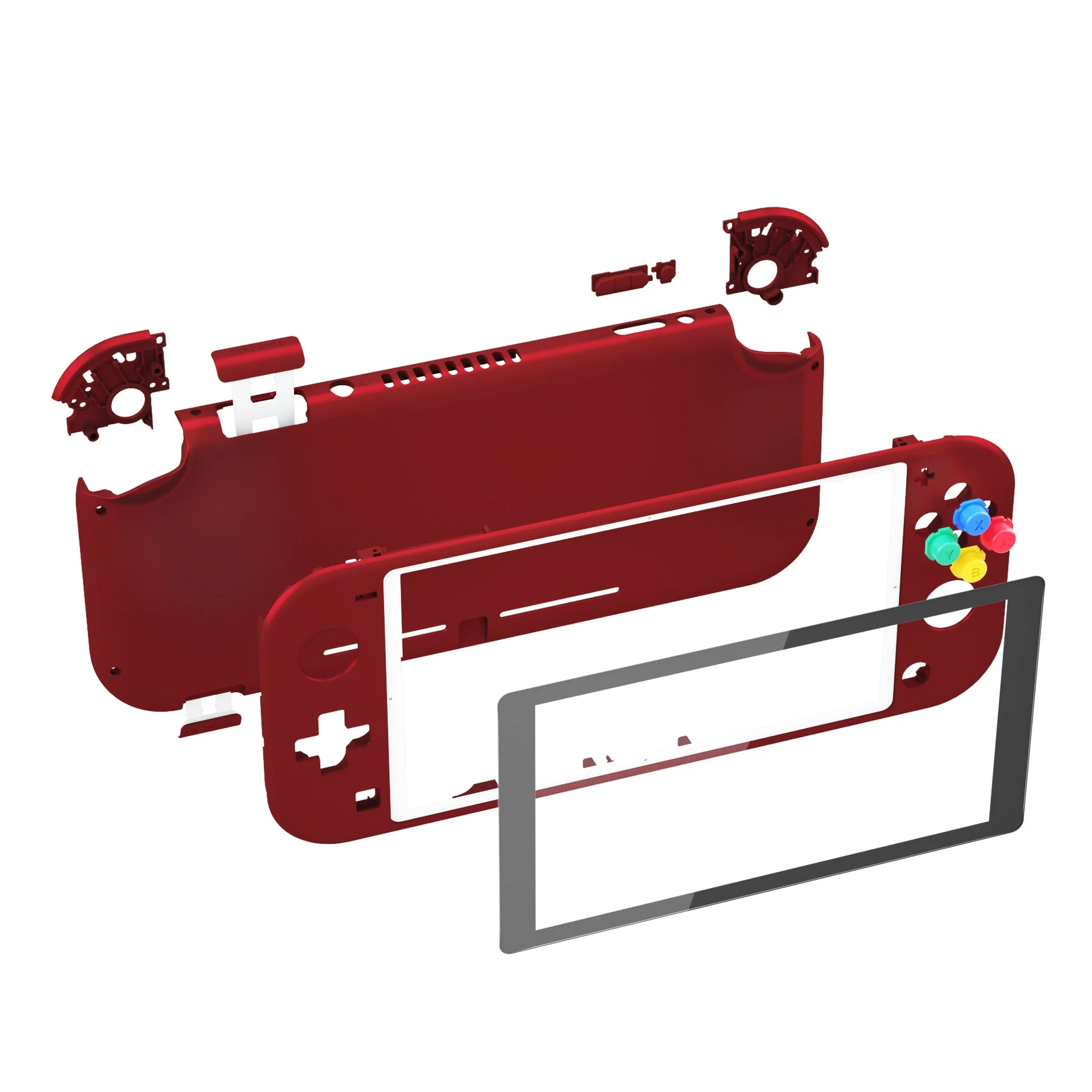 eXtremeRate Replacement Full Set Shells with ABXY Buttons & Screen Protector for Nintendo Switch Lite - Scarlet Red - Image 8