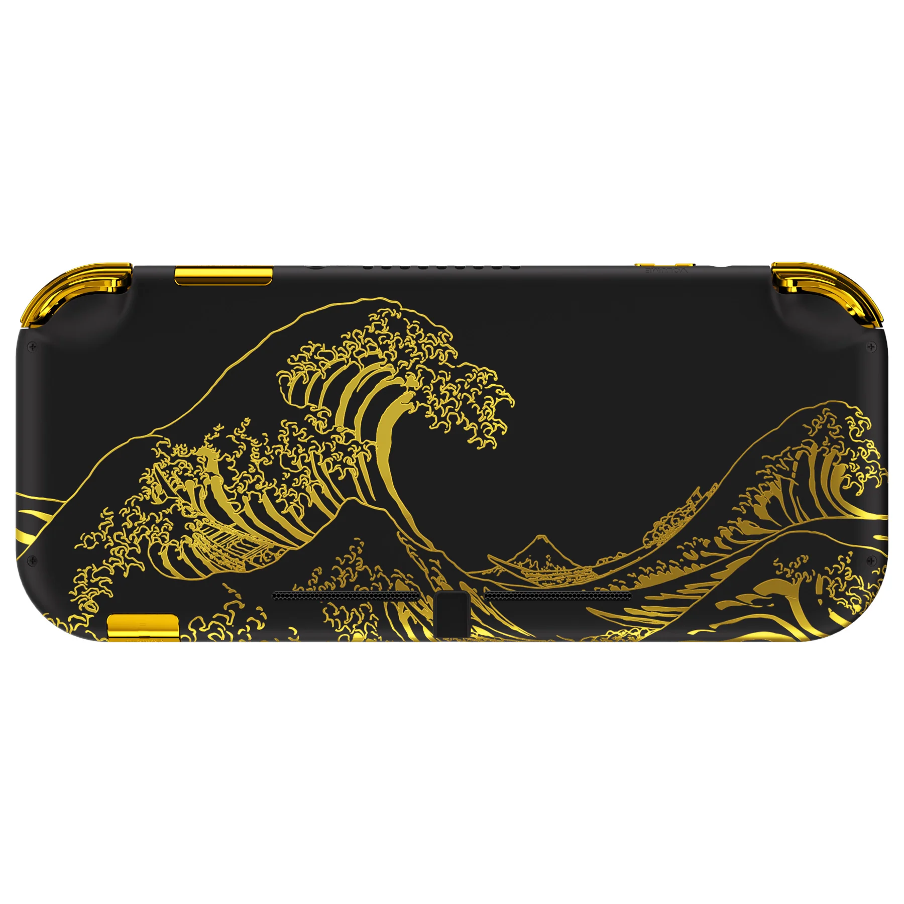 eXtremeRate Replacement Full Set Shells with ABXY Buttons & Screen Protector for Nintendo Switch Lite - The Great GOLDEN Wave Off Kanagawa - Black - Image 6