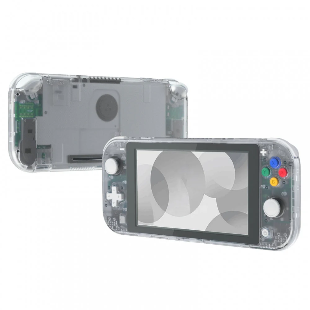 eXtremeRate Replacement Full Set Shells with ABXY Buttons & Screen Protector for Nintendo Switch Lite - Transparent Clear - Image 4