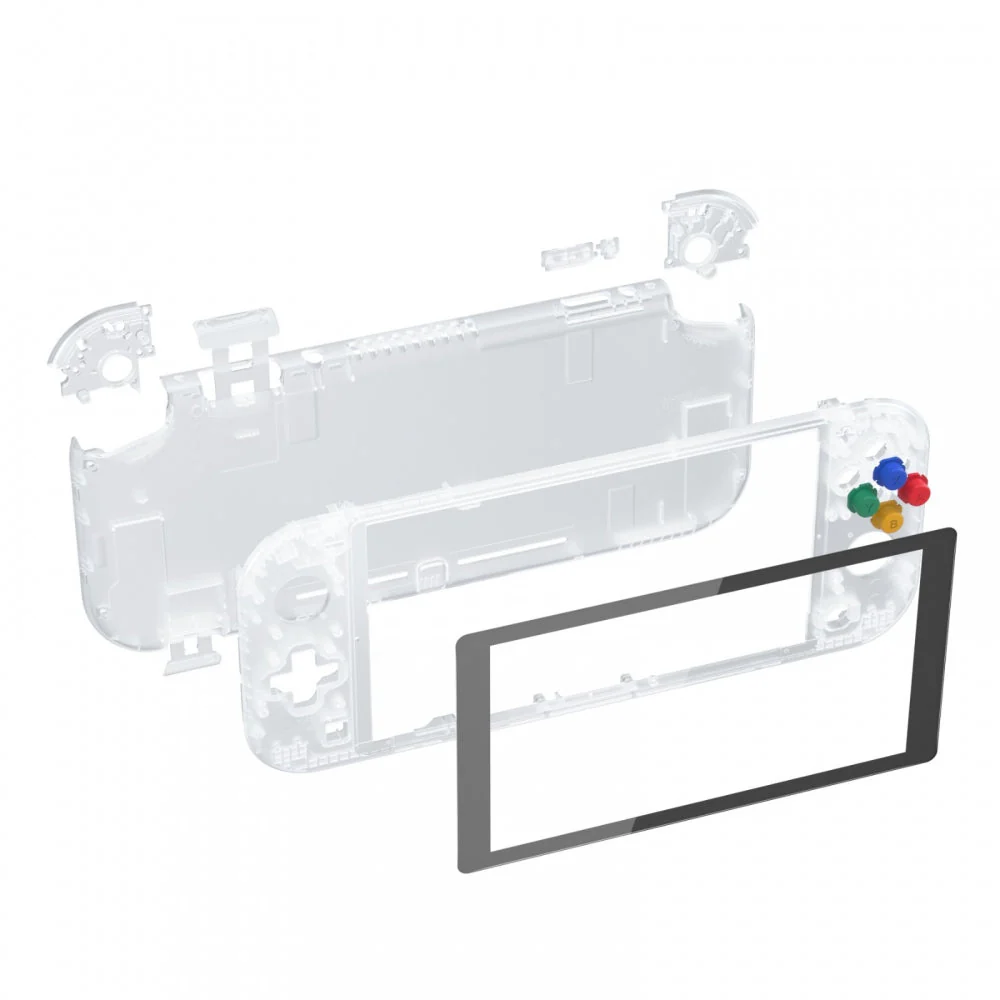 eXtremeRate Replacement Full Set Shells with ABXY Buttons & Screen Protector for Nintendo Switch Lite - Transparent Clear - Image 8