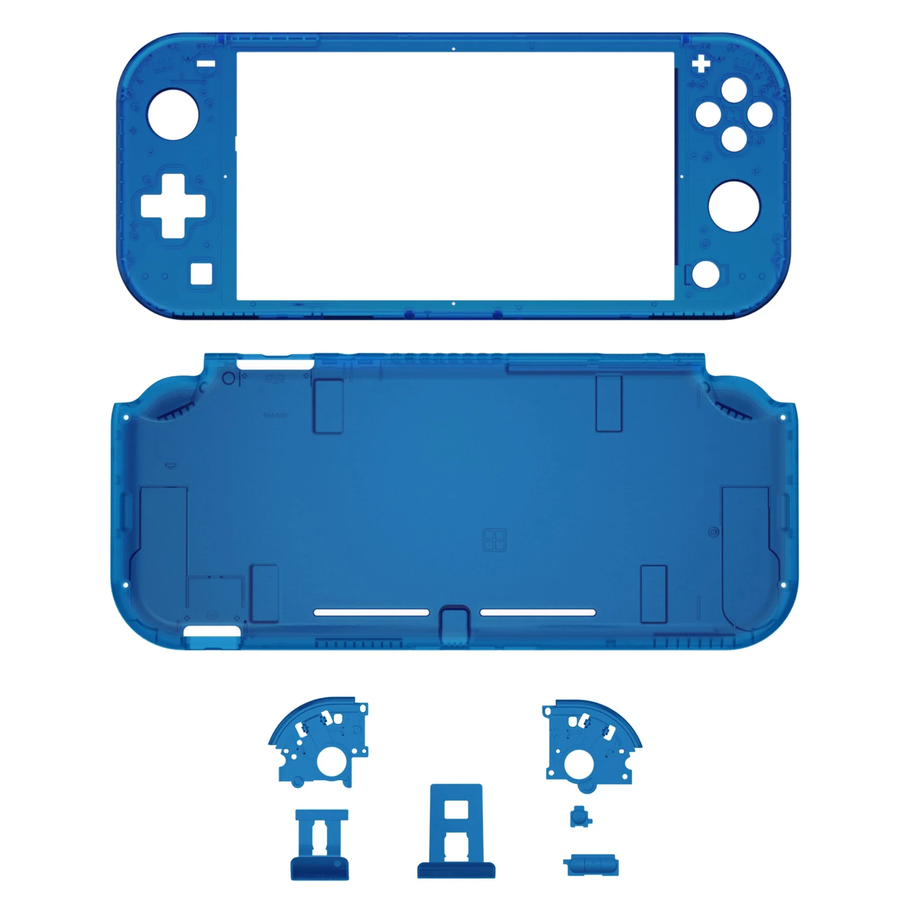 eXtremeRate Replacement Full Set Shells with ABXY Buttons & Screen Protector for Nintendo Switch Lite - Transparent Clear Blue - Image 2