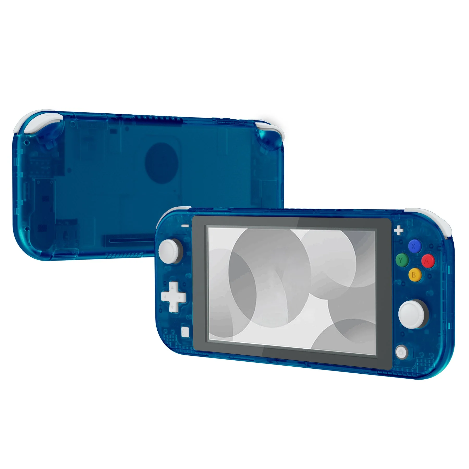 eXtremeRate Replacement Full Set Shells with ABXY Buttons & Screen Protector for Nintendo Switch Lite - Transparent Clear Blue - Image 4