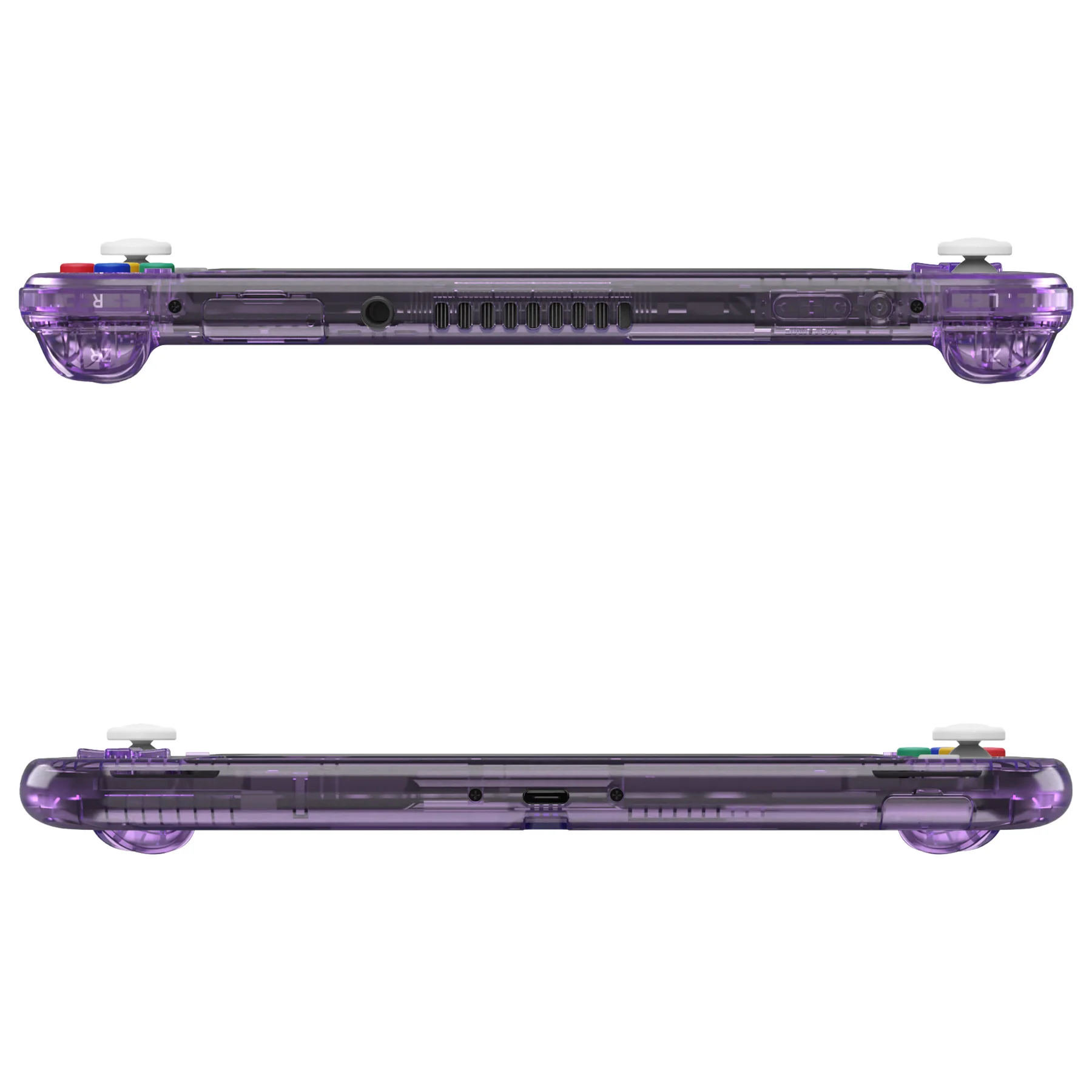 eXtremeRate Replacement Full Set Shells with Button Kit & Screen Protector for Nintendo Switch Lite - Crystal Clear Atomic Purple - Image 7