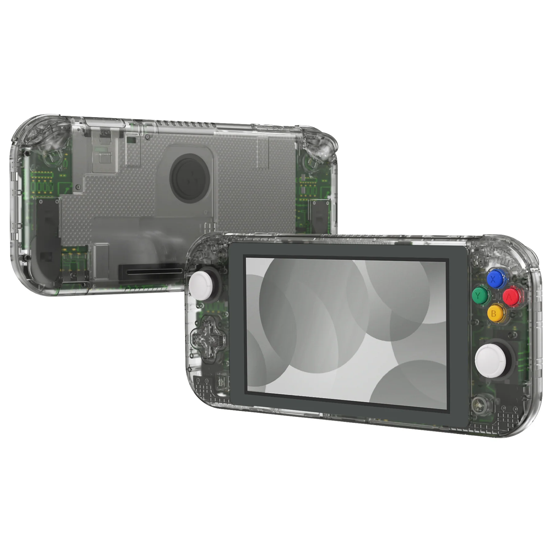 eXtremeRate Replacement Full Set Shells with Button Kit & Screen Protector for Nintendo Switch Lite - Crystal Clear Black - Image 4