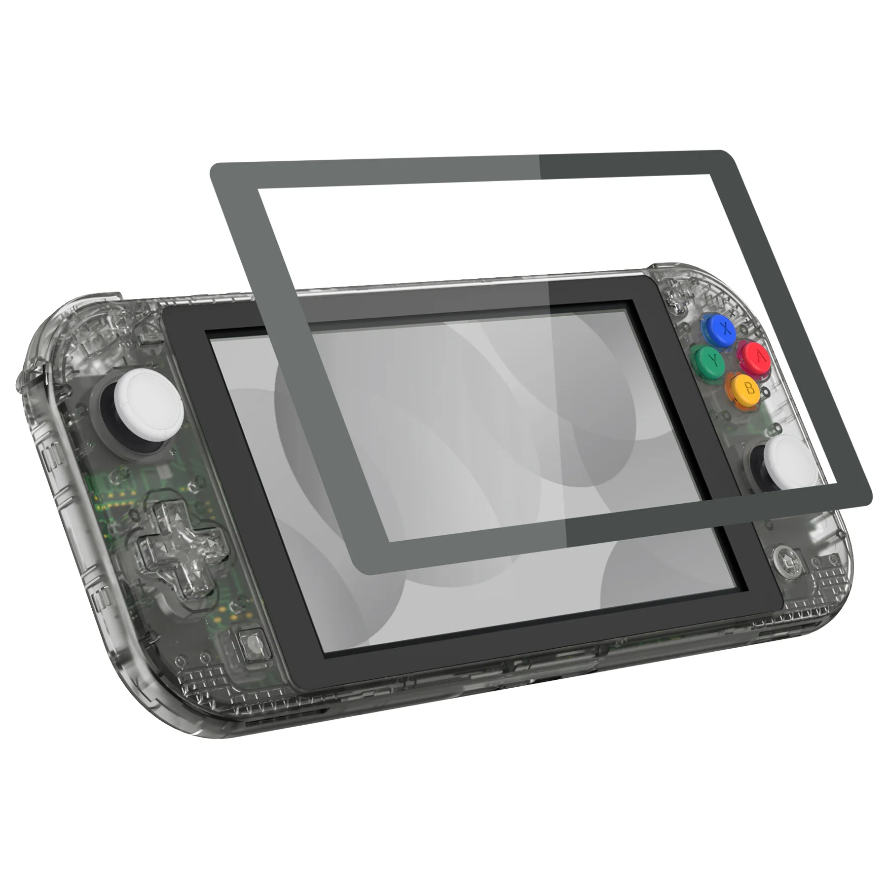 eXtremeRate Replacement Full Set Shells with Button Kit & Screen Protector for Nintendo Switch Lite - Crystal Clear Black - Image 5
