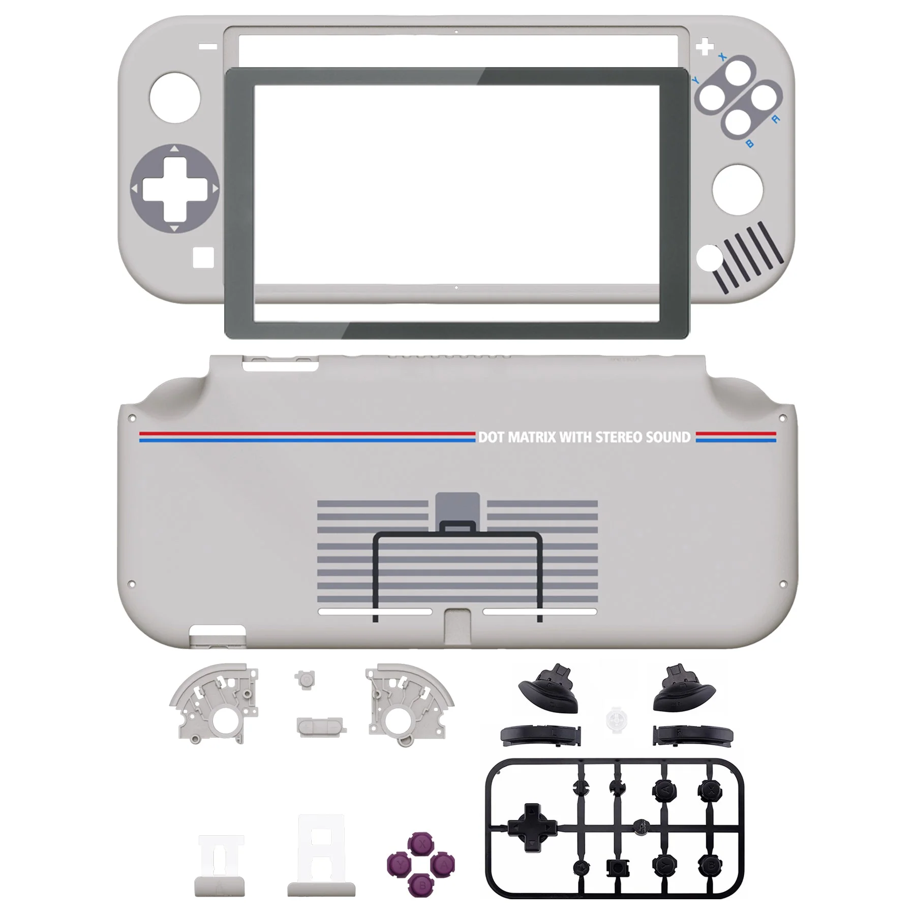 eXtremeRate Replacement Full Set Shells with Button Kits & Screen Protector for Nintendo Switch Lite - Classic 1989 GB DMG-01 Style - Image 2