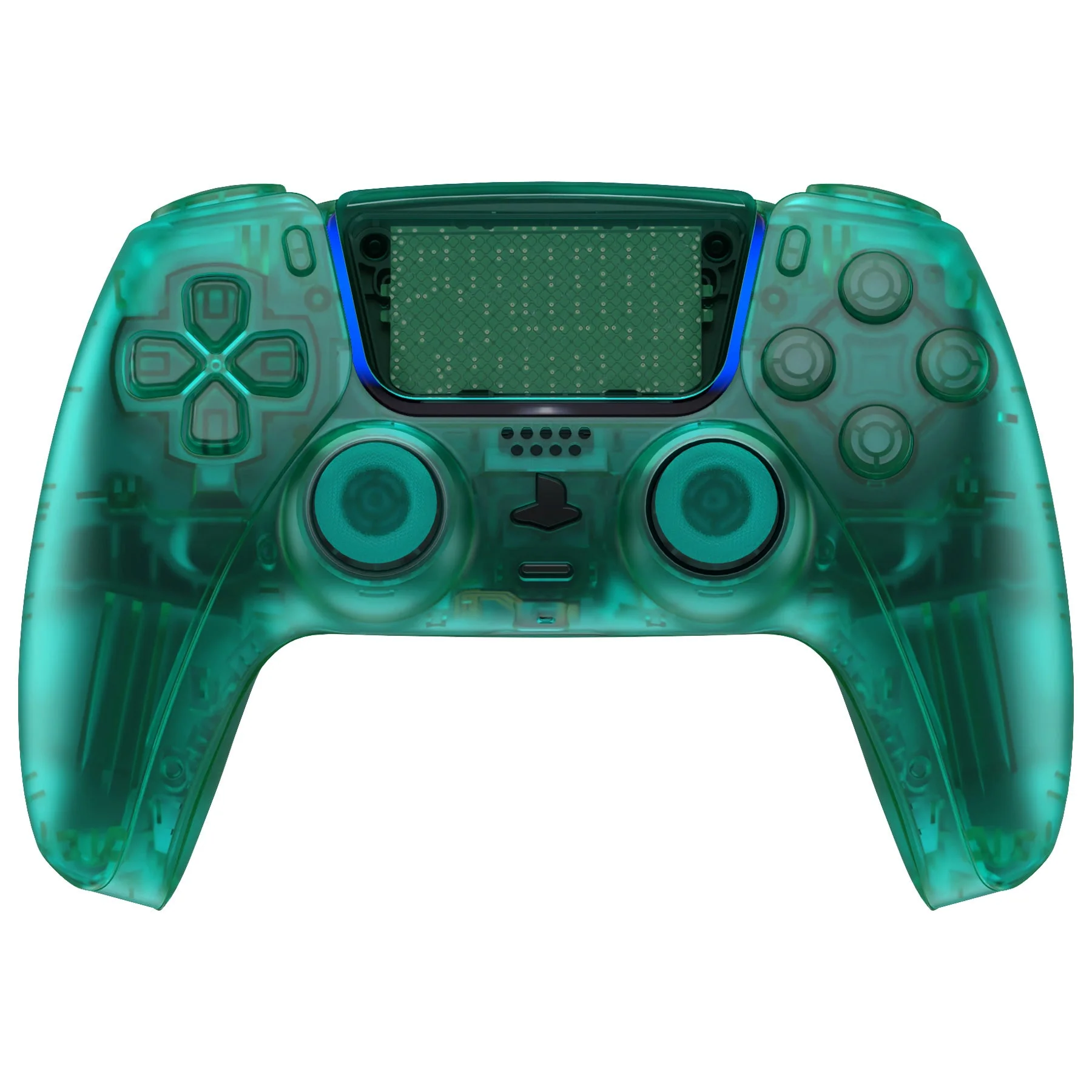 eXtremeRate Replacement Full Set Shells with Buttons Compatible with PS5 Controller BDM-010/020 - Emerald Green - Image 2