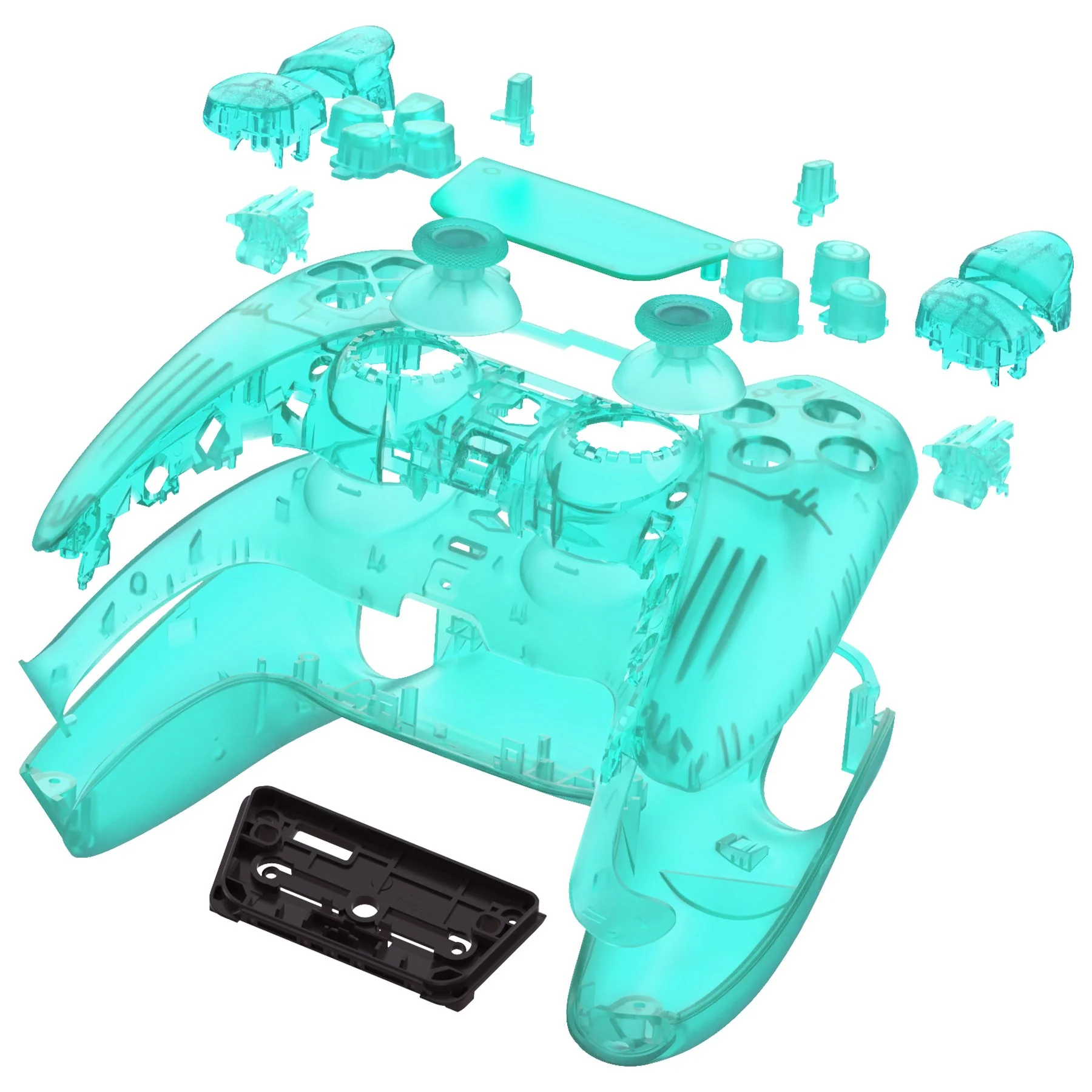 eXtremeRate Replacement Full Set Shells with Buttons Compatible with PS5 Controller BDM-010/020 - Emerald Green - Image 6