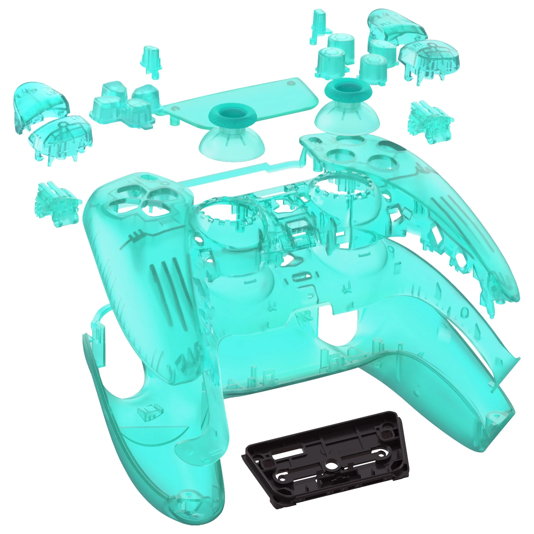 eXtremeRate Replacement Full Set Shells with Buttons Compatible with PS5 Controller BDM-010/020 - Emerald Green - Image 7